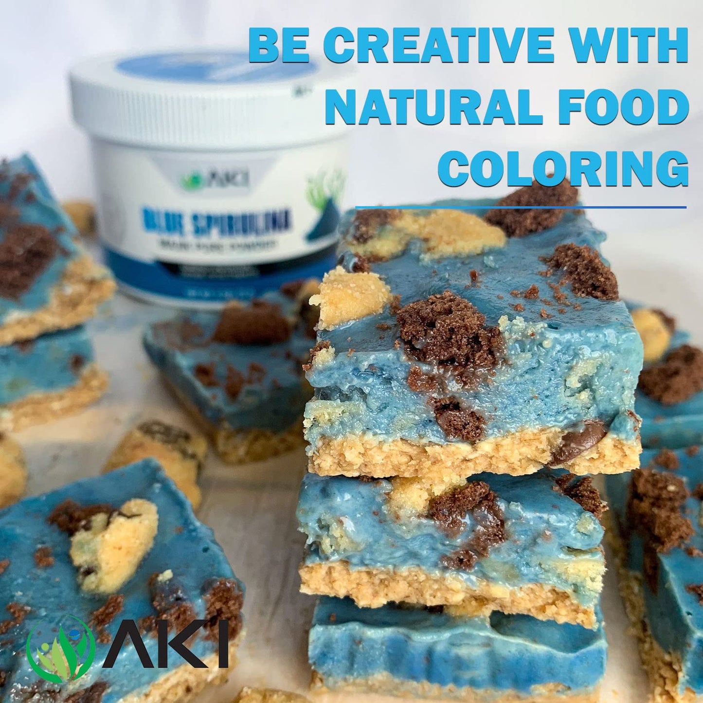AKI ORGANIC E18 Grade Blue Spirulina Powder 2 oz