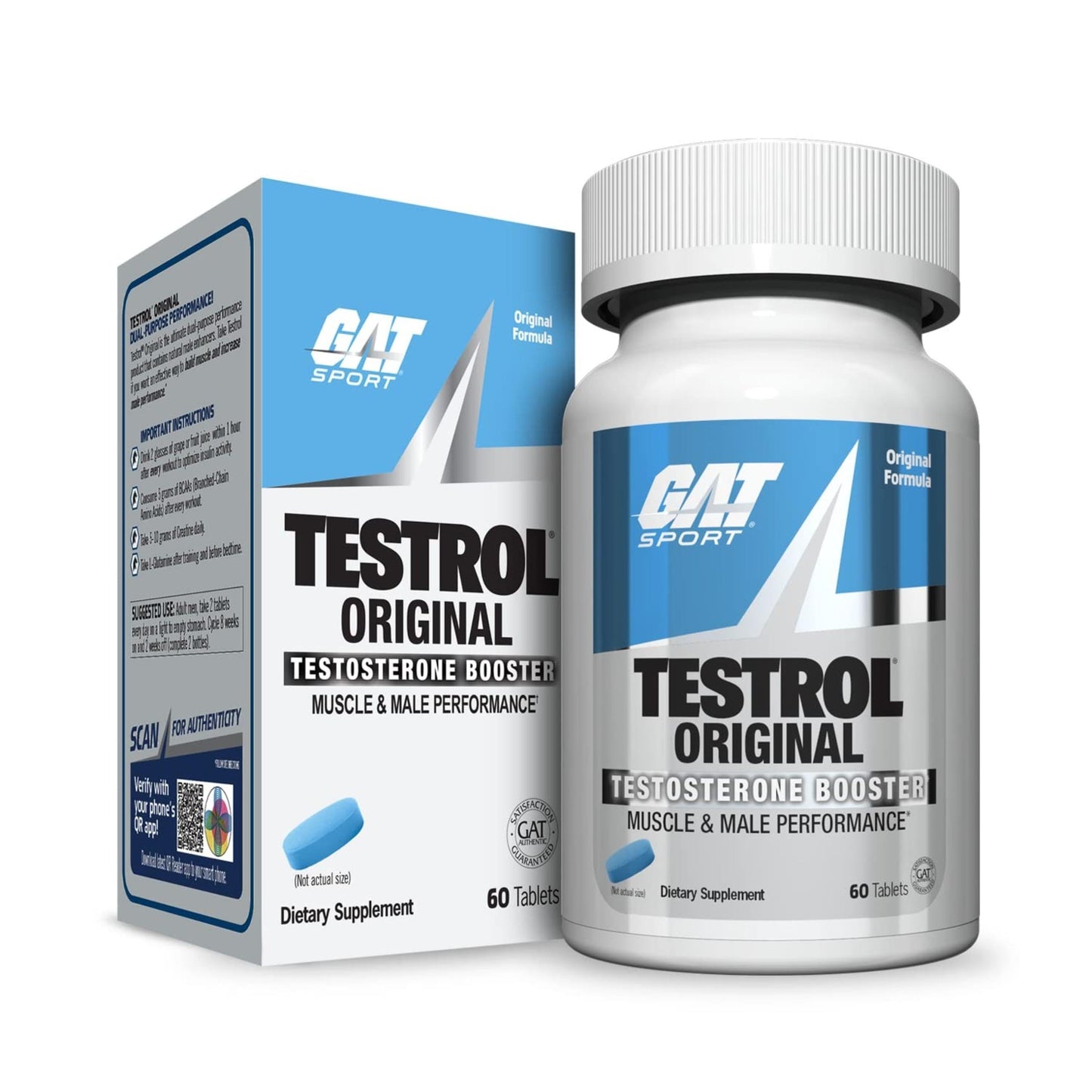 GAT SPORT Testrol Original Test Booster Tablets, 60 Count