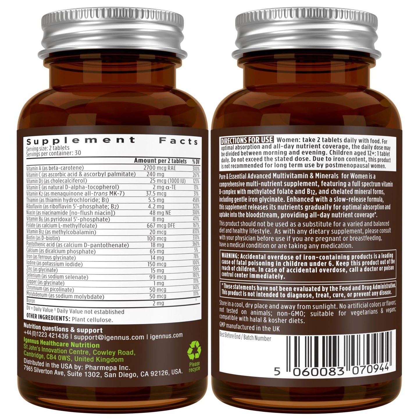 Igennus Healthcare Nutrition Multivitamin & Minerals for Women with High Absorption Curcumin C3 Complex Capsule & Tablet, 2-Count