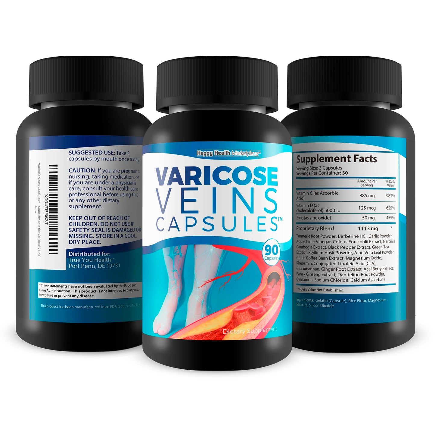 Happy Health Marketplace Varicose Veins Capsule 90 Count