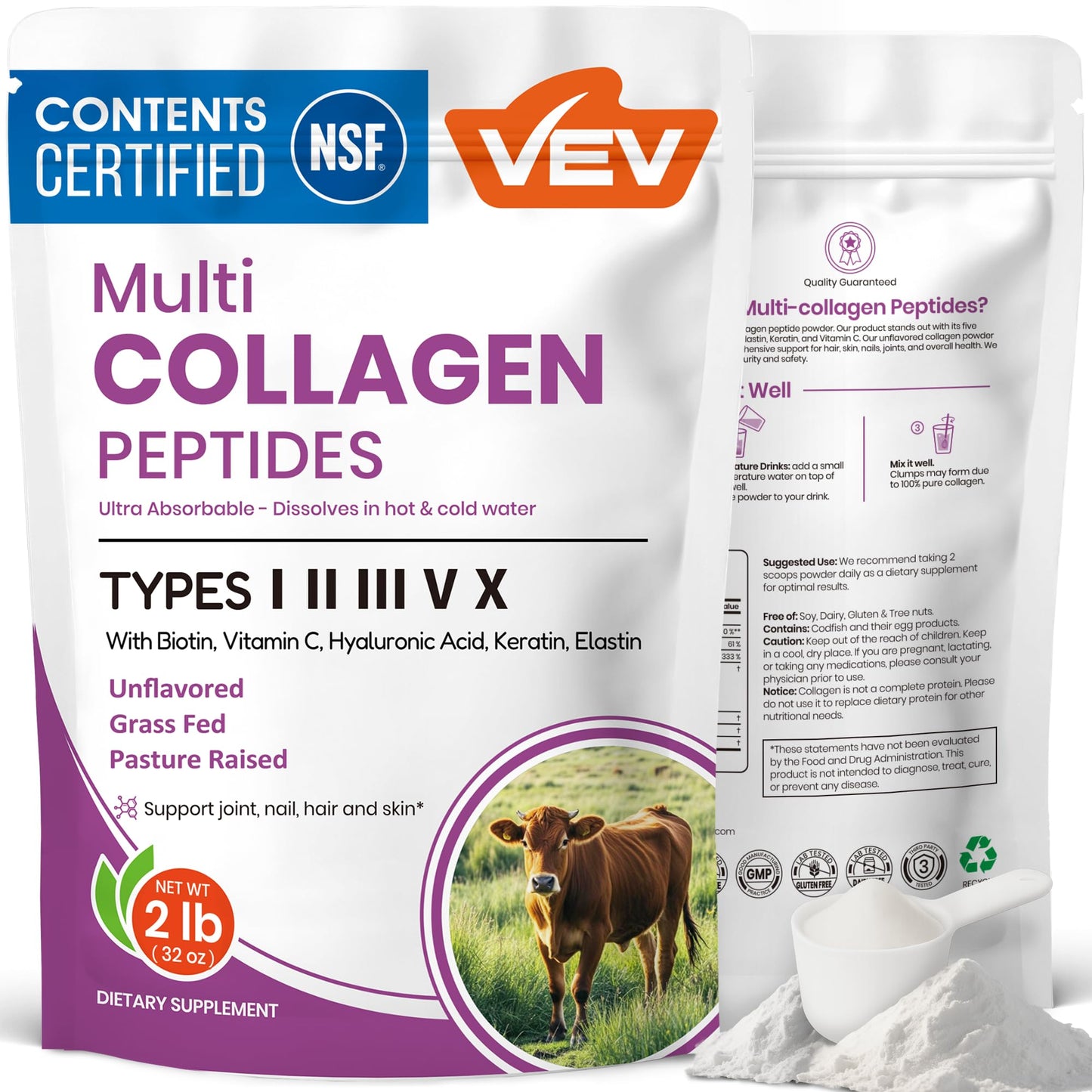 VEV Multi Collagen Peptides Powder 32