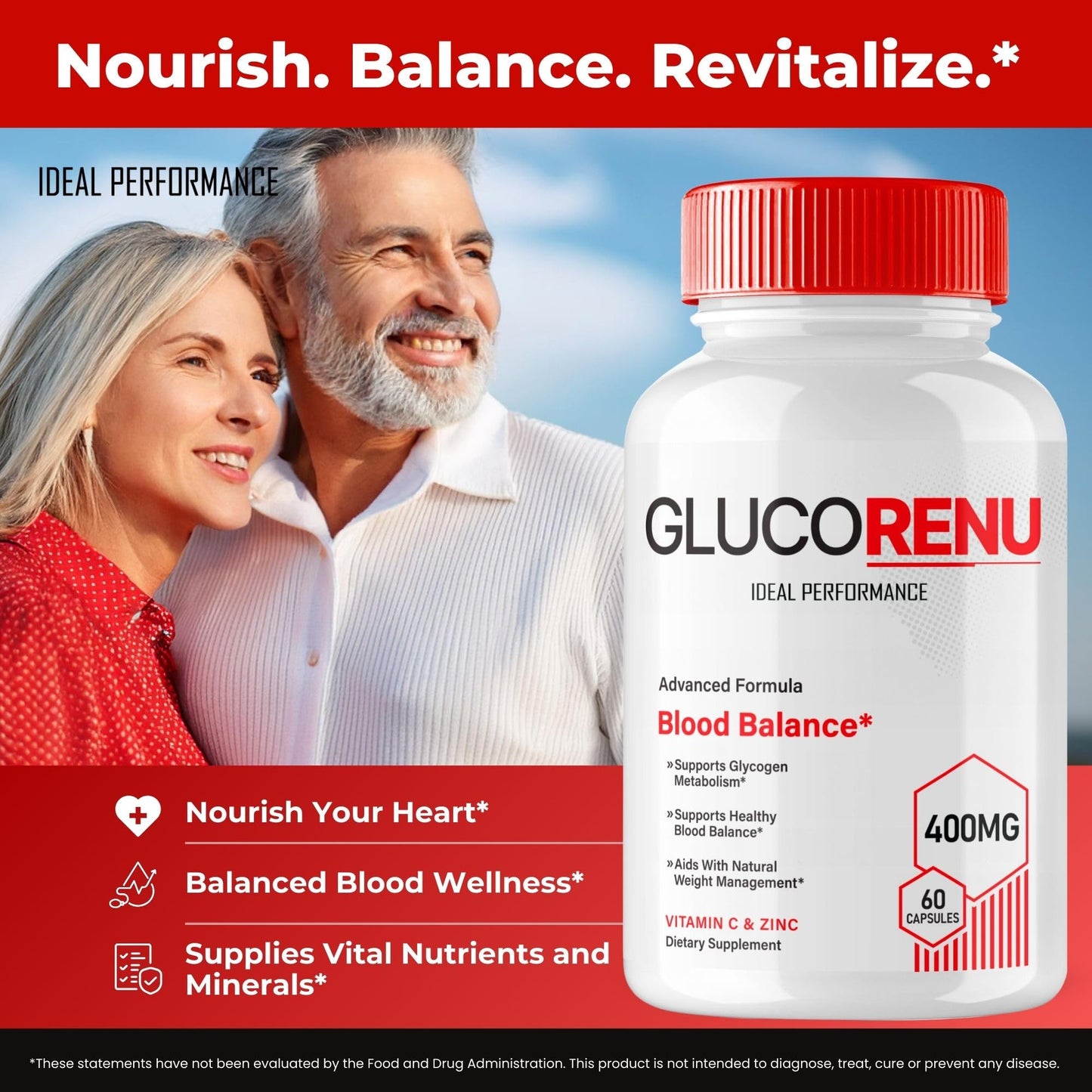 IDEAL PERFORMANCE GlucoRenu Glyco Support Capsules 180 Capsules