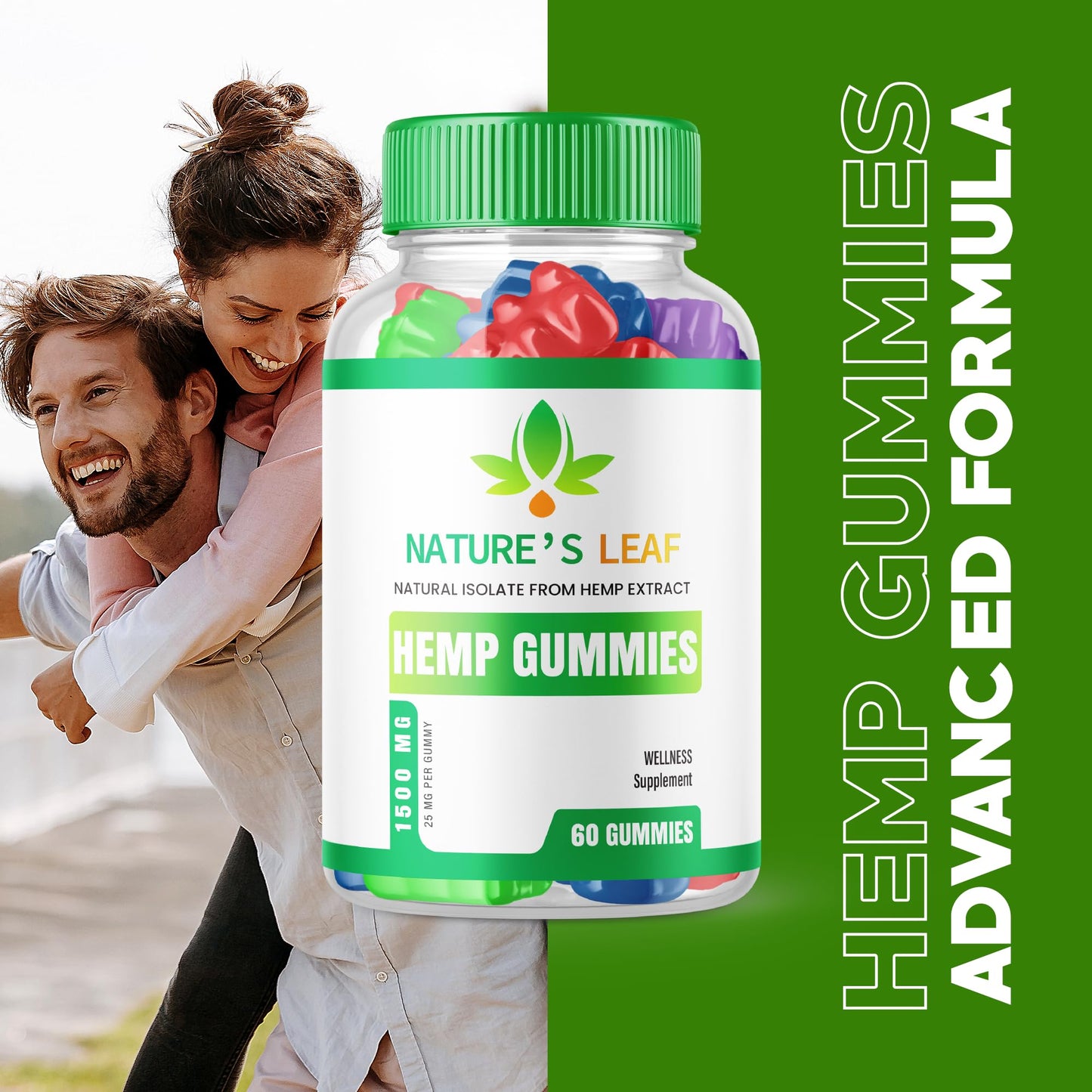 Purvia Natures Leaf Hemp Gummies Advanced Formula, 60 Gummies