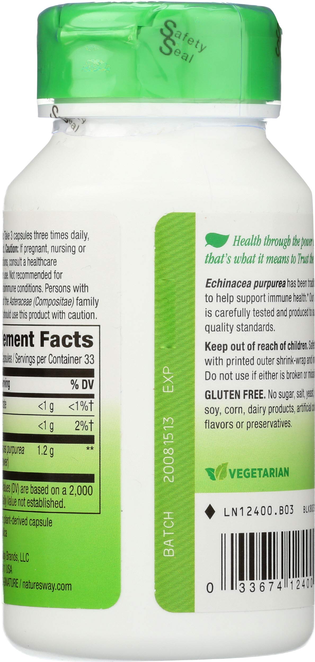 Nature's Way Echinacea Certified Organic Capsules 100