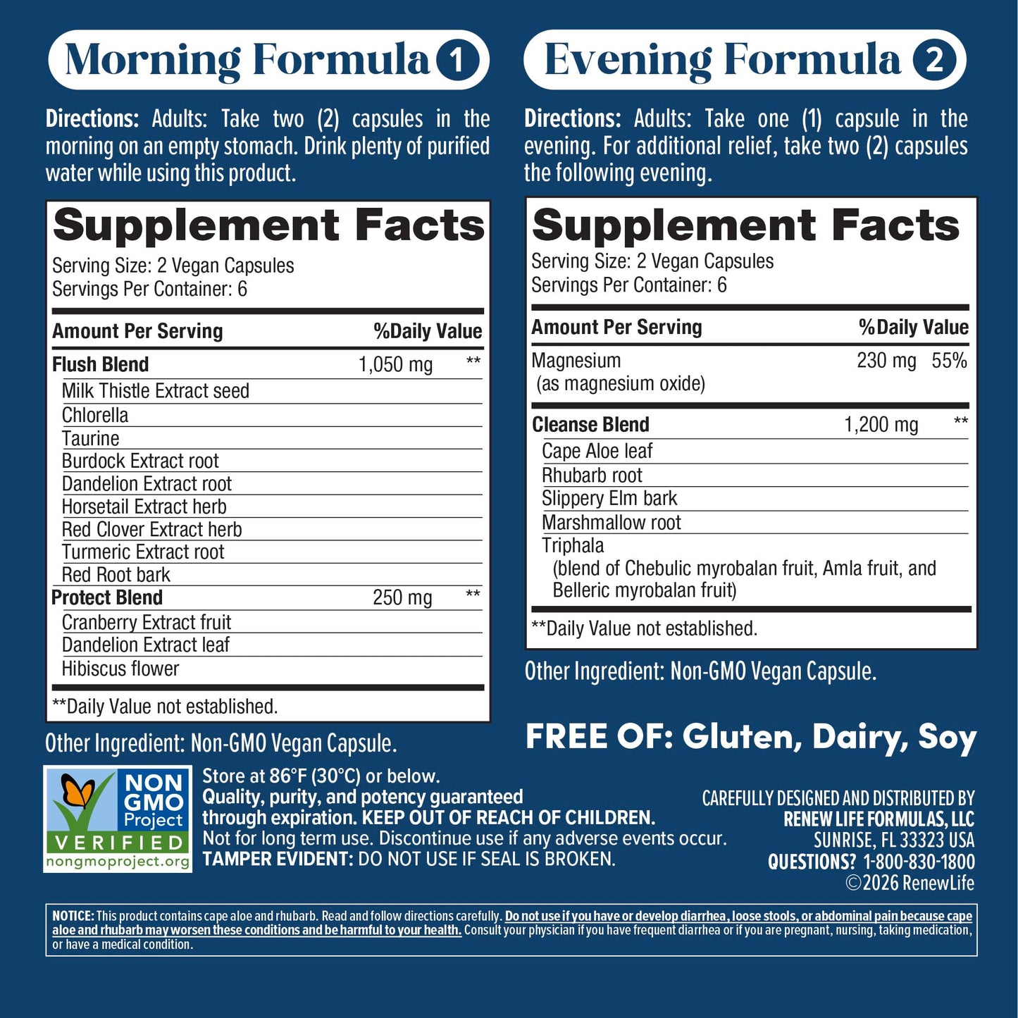 Renew Life 3 Day Cleanse Twin Pack Advanced Herbal Formula 24 Capsules
