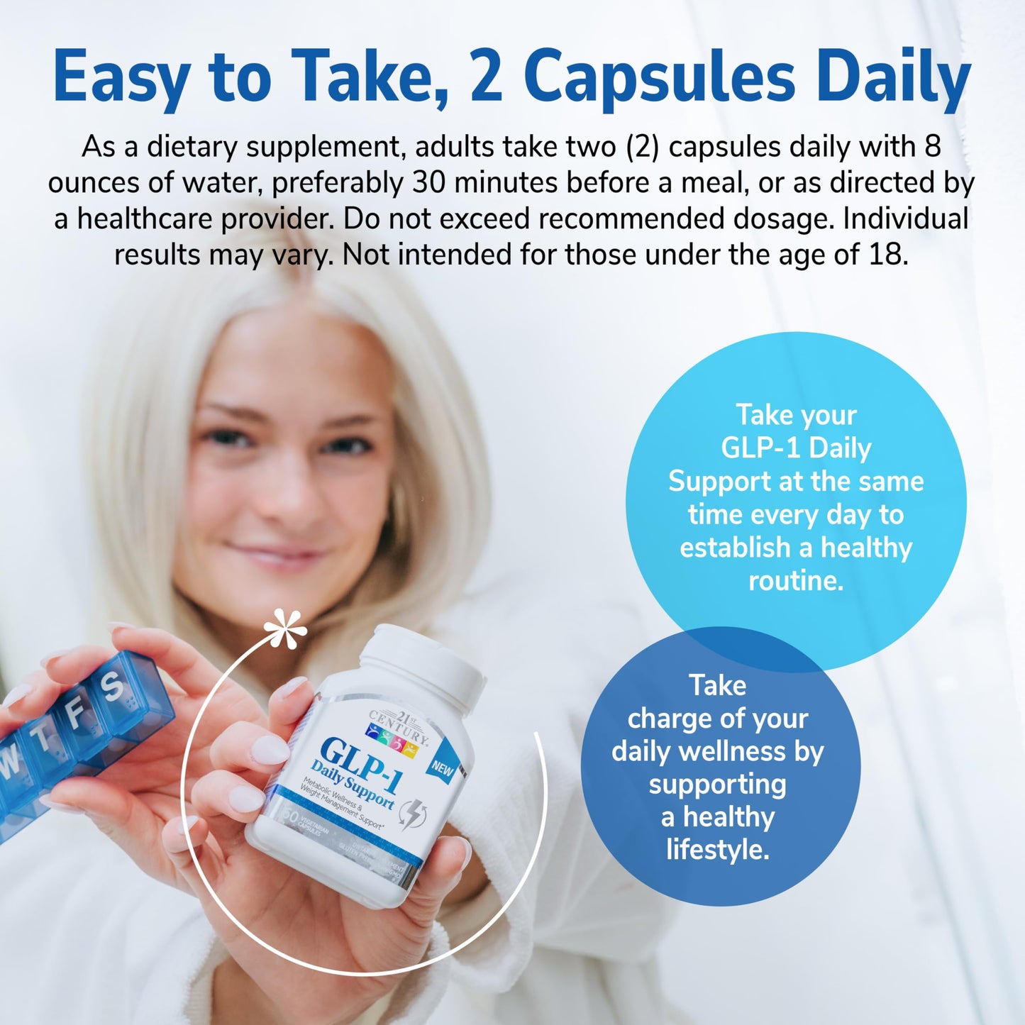 21st Century GLP-1 Daily Support Supplement Capsule, 60 Count
