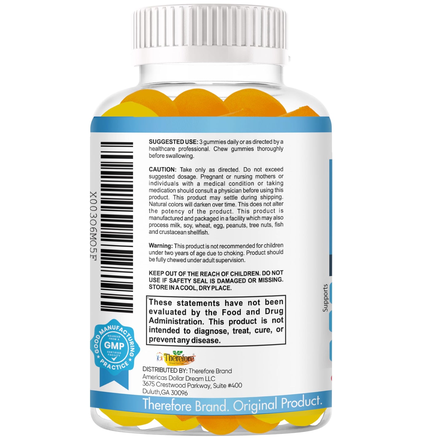 Therefore B.First Brain Focus Gummies for Kids & Teens 60 Count