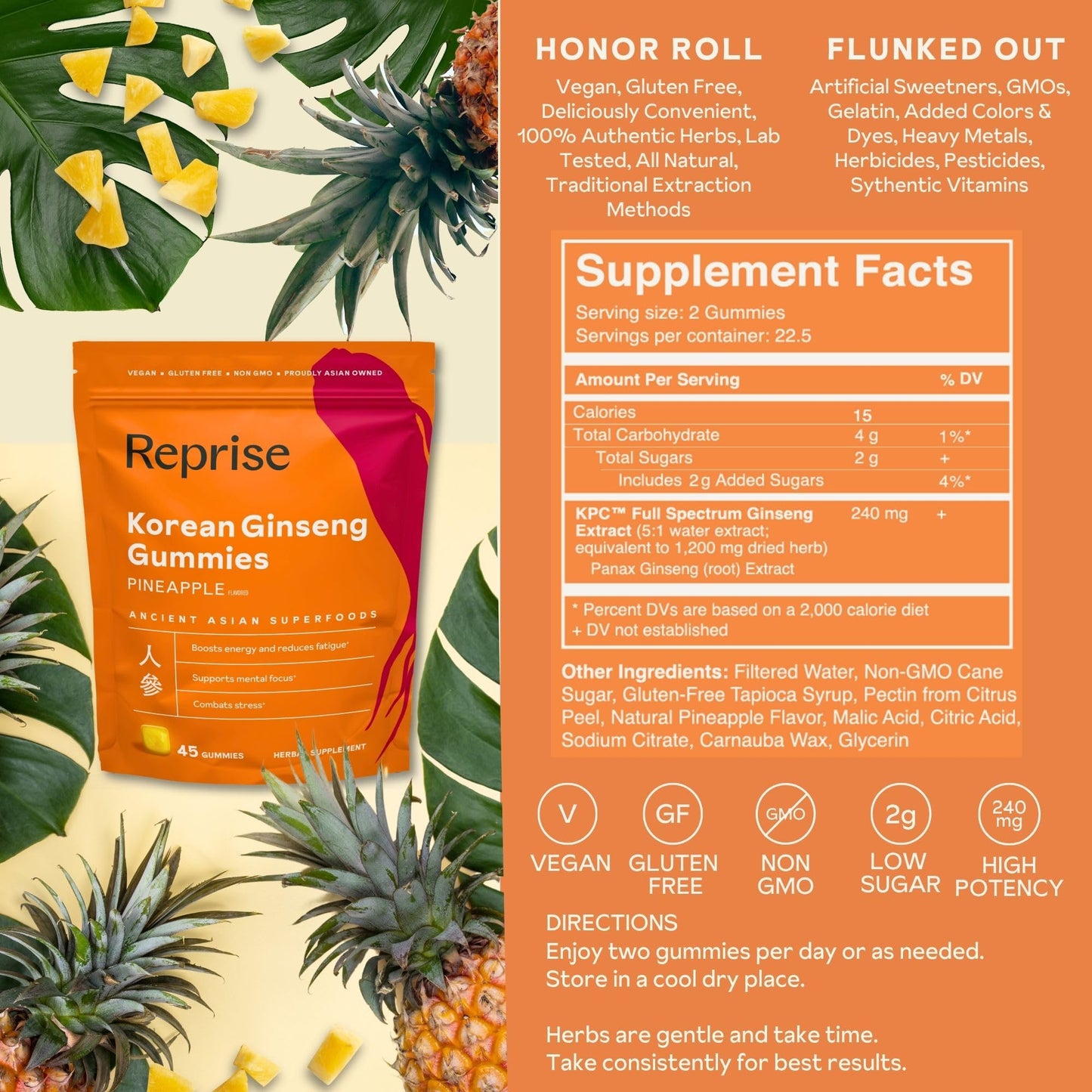 Reprise Ginseng Gummies 135 Count