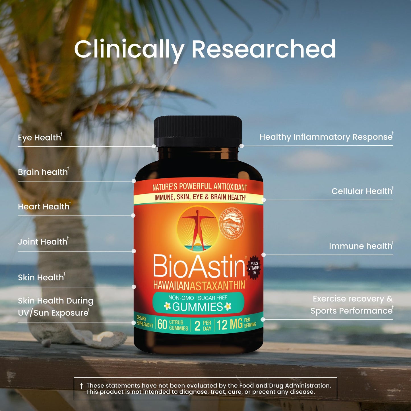 Nutrex Hawaii Vegan BioAstin Hawaiian Astaxanthin 12mg Gummies, 60 Count