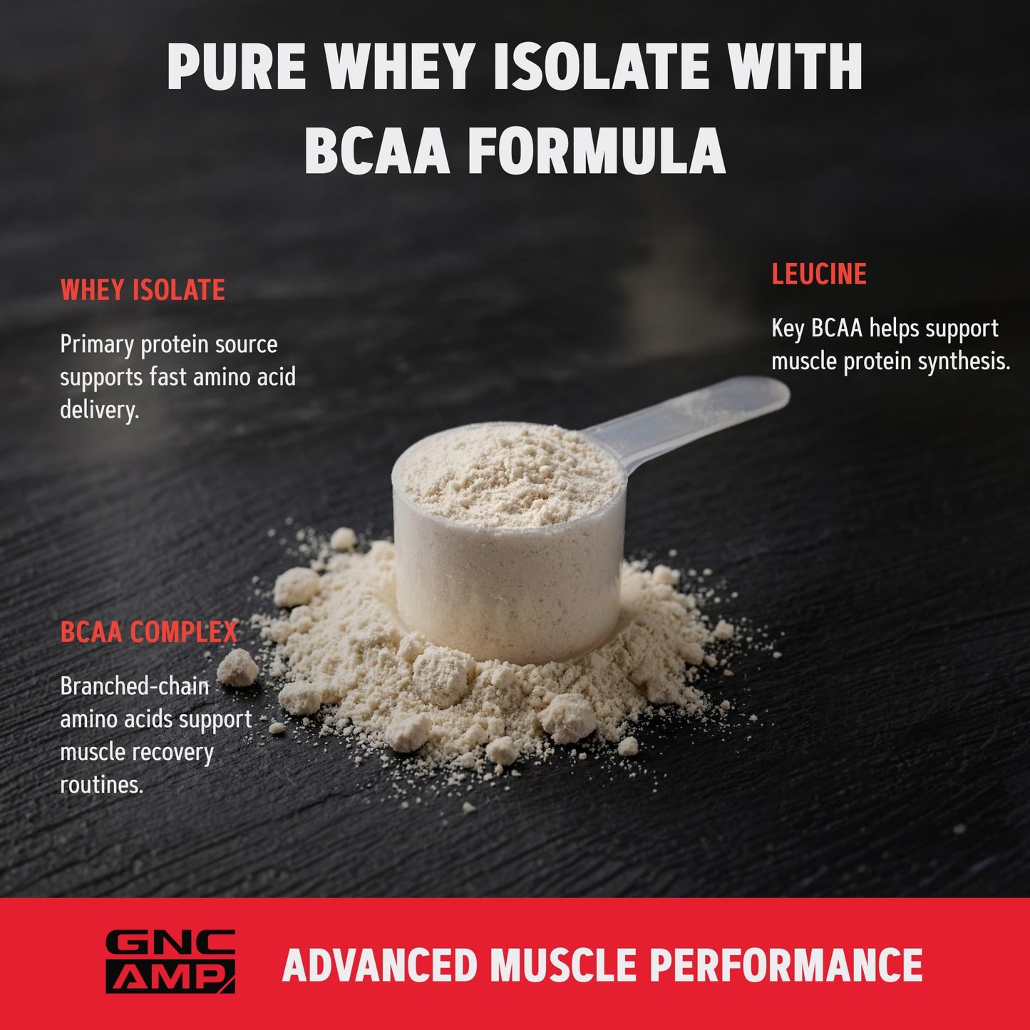 GNC AMP Wheybolic Whey Protein Powder Isolate with BCAA, 25 Servings