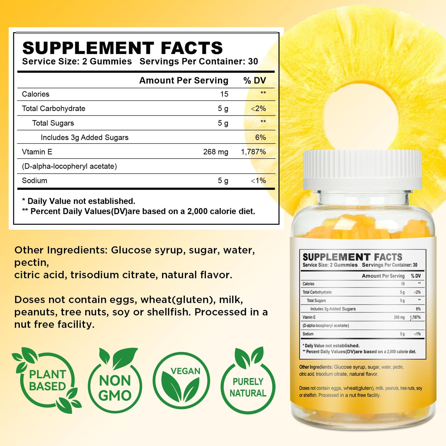 Feelherbs Vitamin E Gummies, 60 Gummies