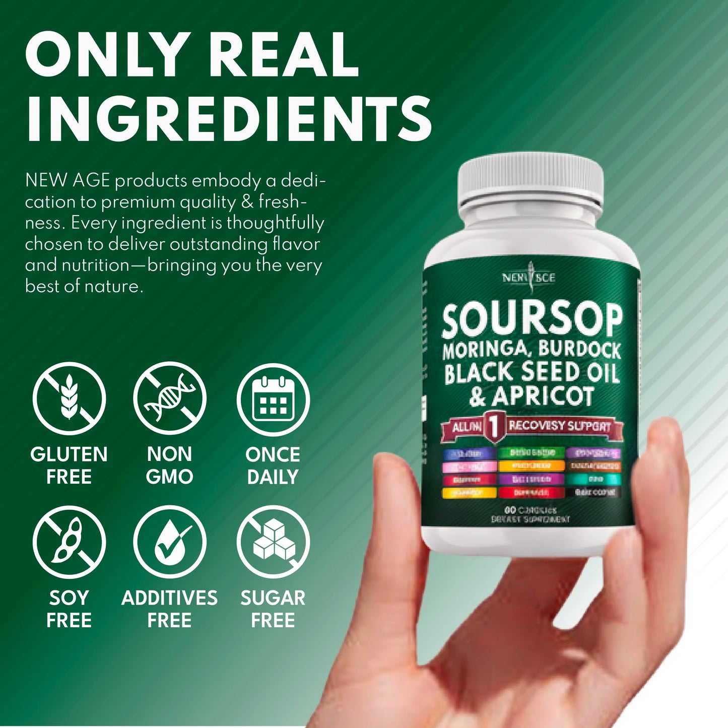 NEW AGE Soursop Supplement 120 Capsules