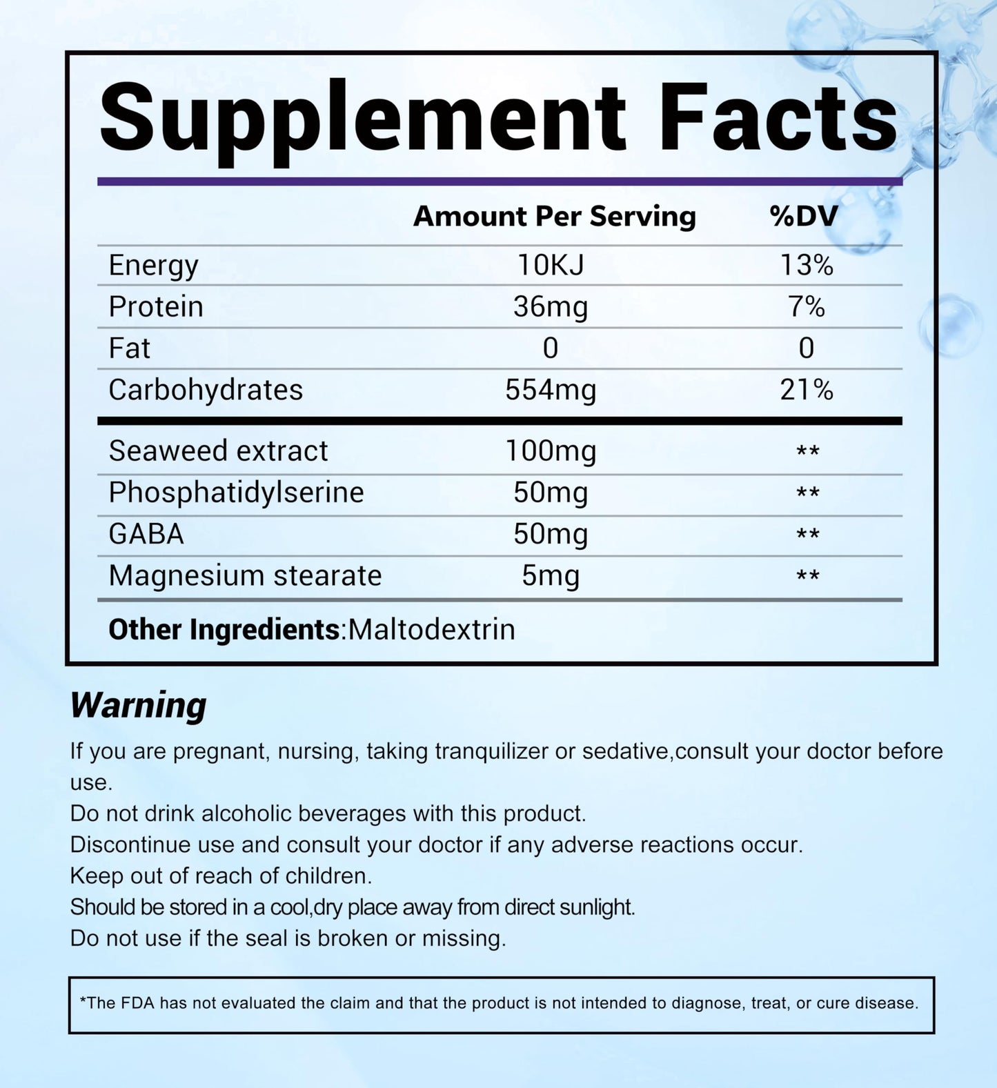 ForestCode Natural Sleep Aid for Adults with GABA & Seaweed Extract, Melatonin-Free Supplement for Deep Sleep & Stress Relief, Non-Habit Forming Capsules, 10 Count