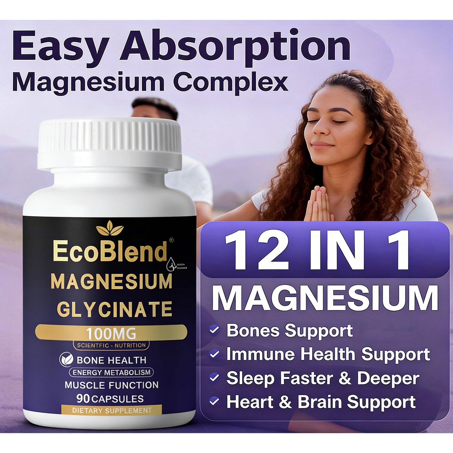 EcoBlend Magnesium Glycinate Capsule, 90 Count