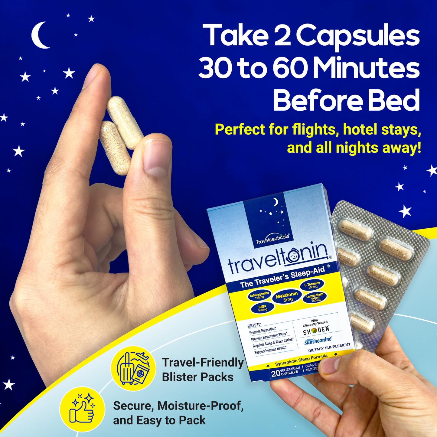 Traveltonin Traveler's Sleep Aid Capsule 20 Capsules