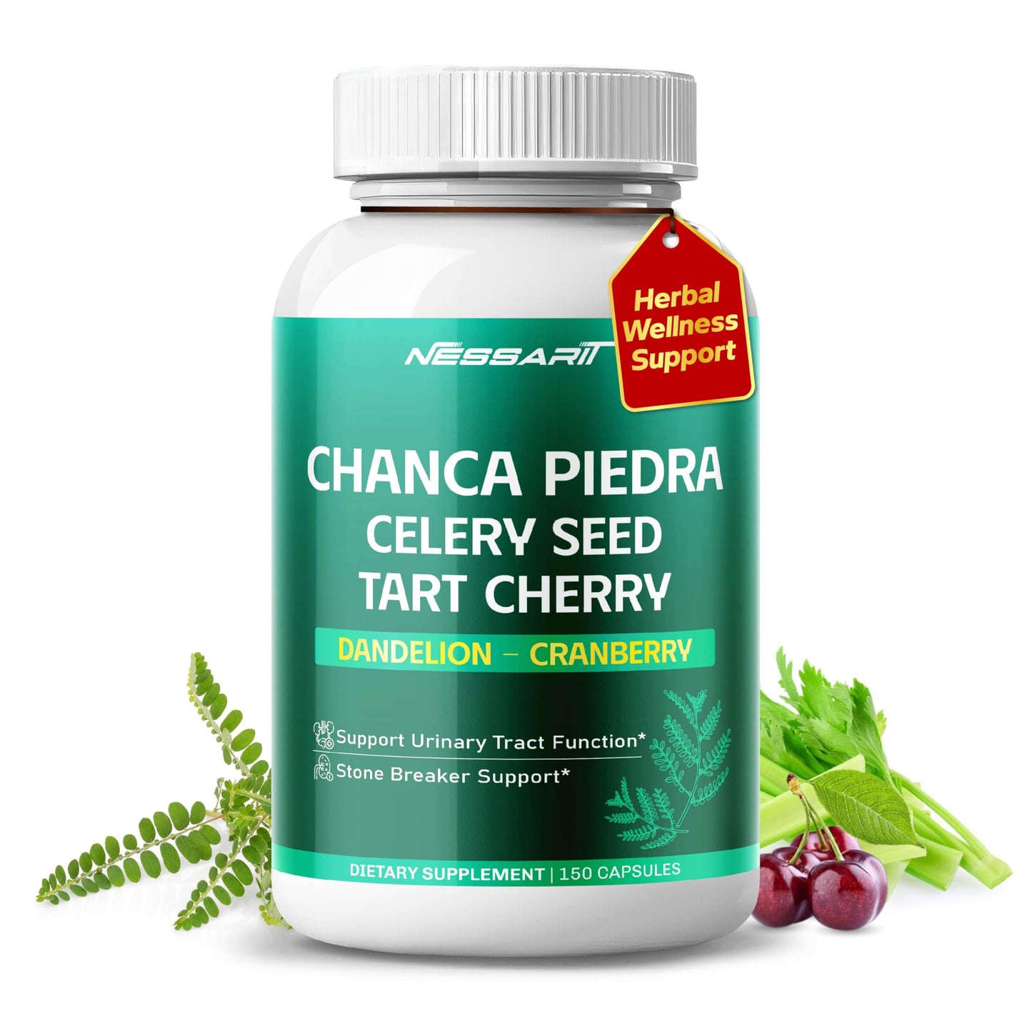 NESSARIT Chanca Piedra, Celery Seed, Tart Cherry, Dandelion & Cranberry 150 Capsules