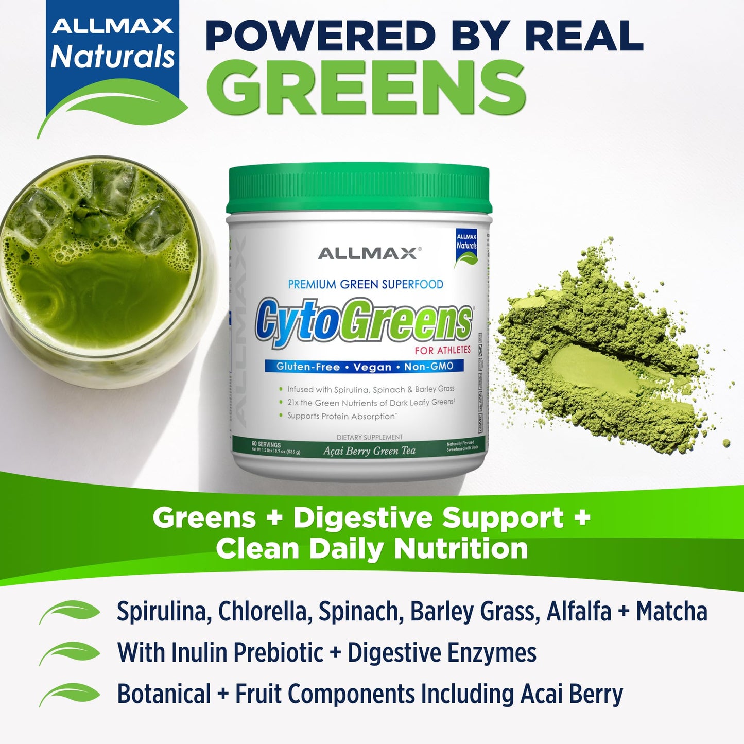 ALLMAX CytoGreens Super Greens Powder 18.9 oz