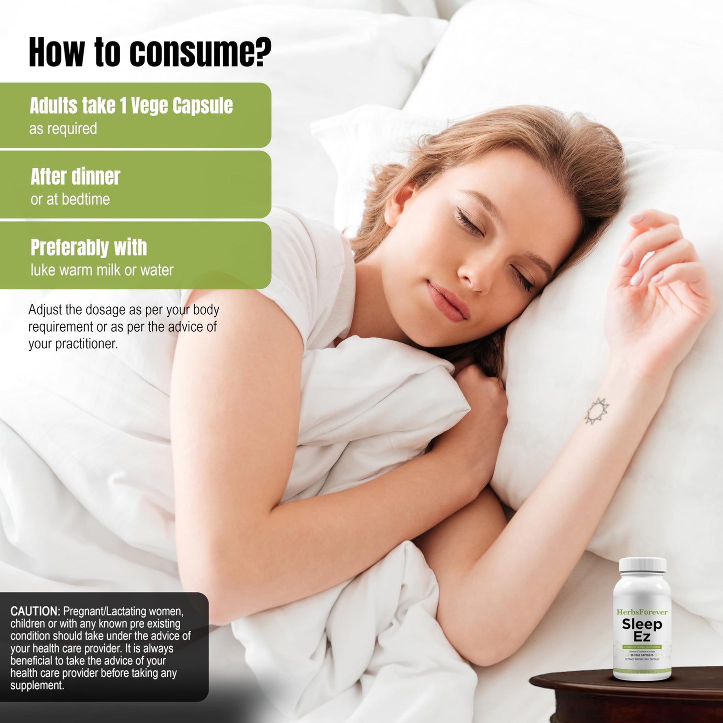 Herbsforever Sleep Ez (Sleep Ease) Ayurvedic Herbal Formulation Capsule 60 Count