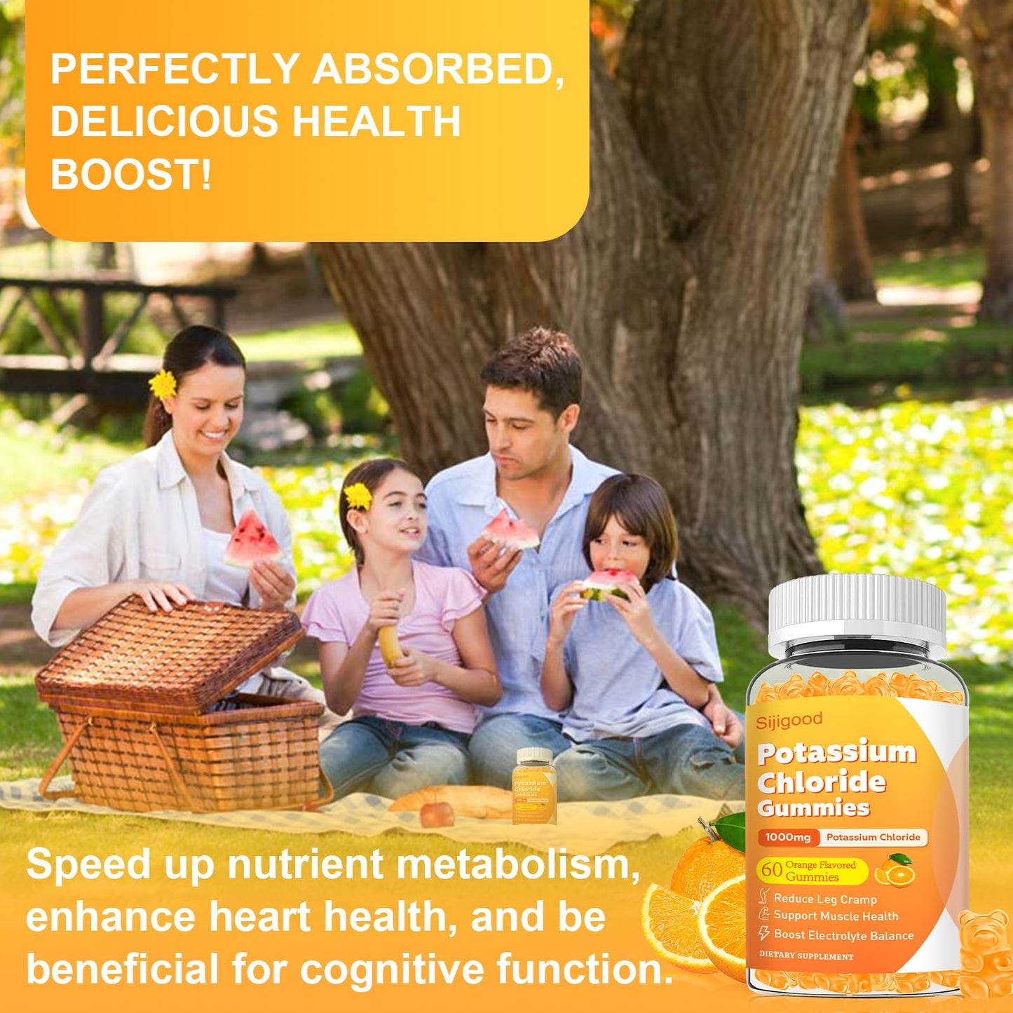 Sijigood Sugar Free Potassium Gummies 120 Count