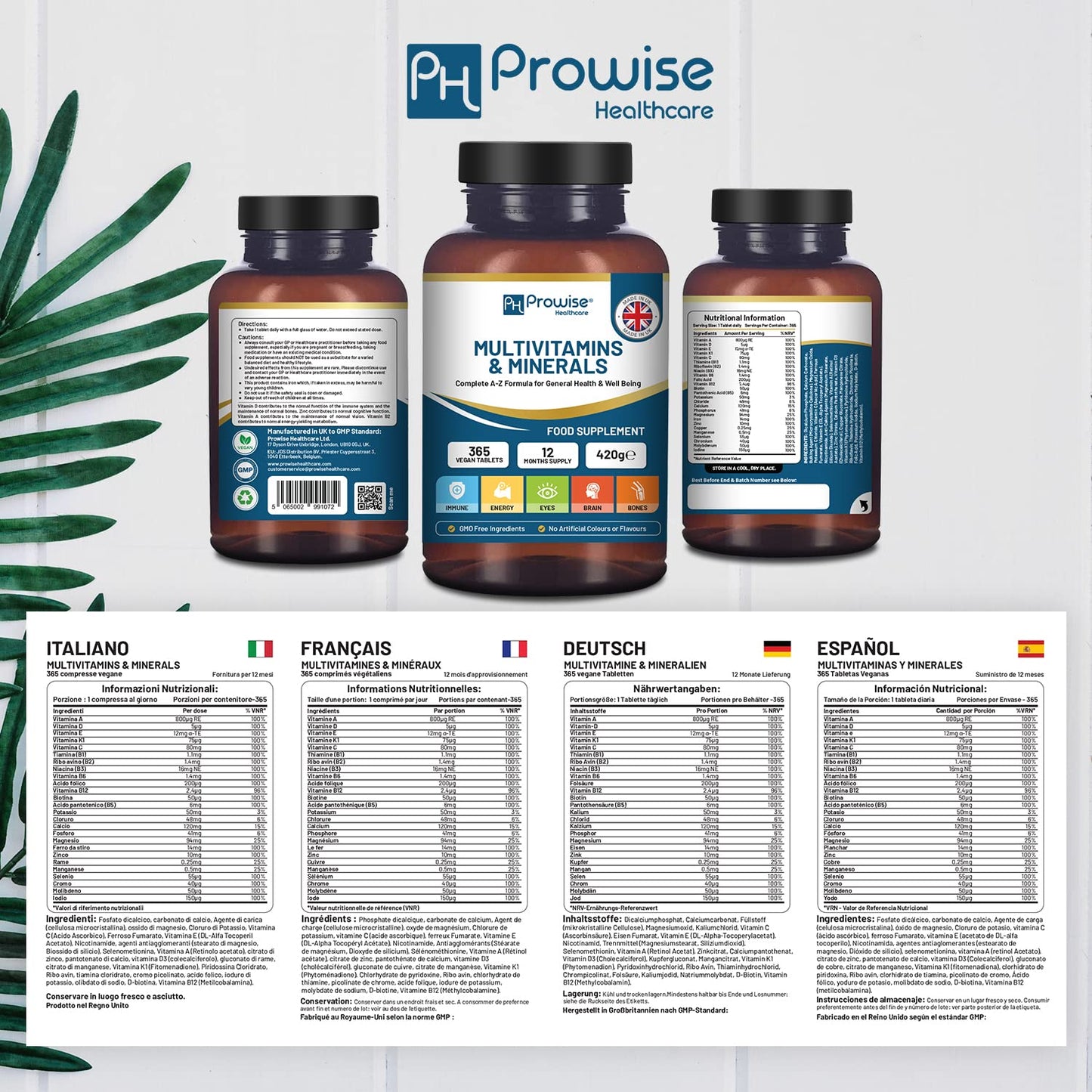 PH PROWISE Healthcare A-Z Multivitamins & Minerals Tablets 365 Count