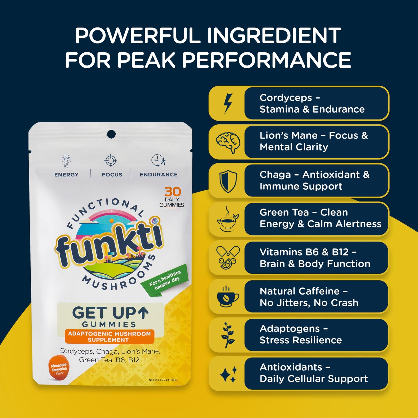 funkti Focus Mushroom Gummies, 5 Count