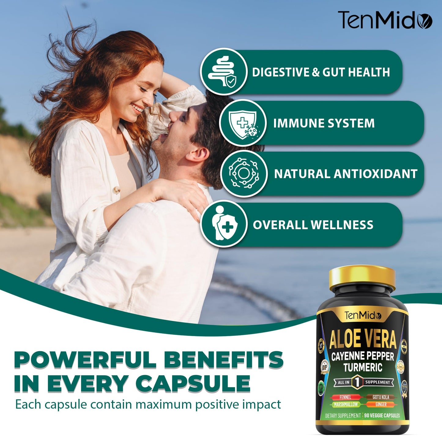 Tenmido Aloe Vera Capsules 90 Count