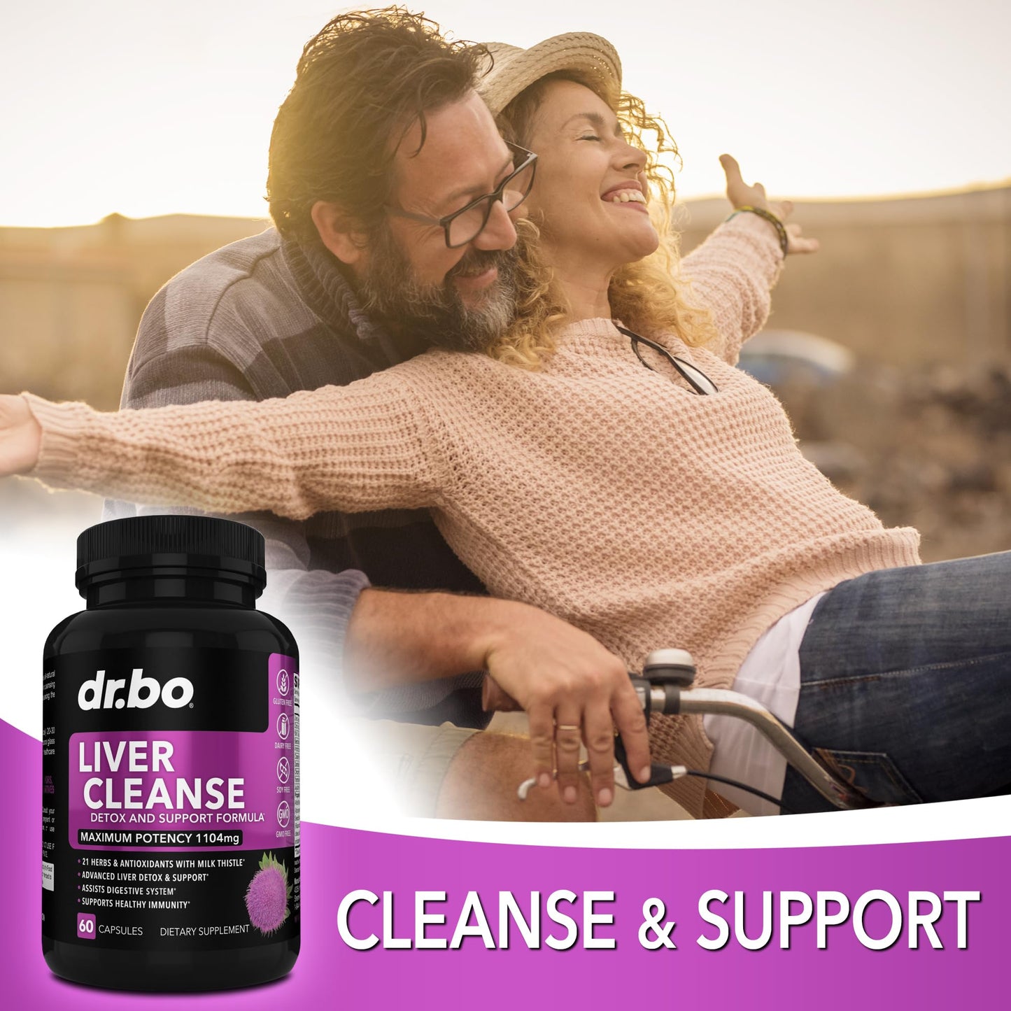 DR. BO Liver Cleanse Detox Support Supplement Capsules 60 Count