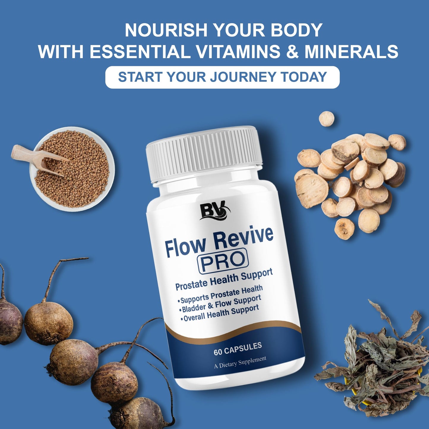 Blue Vibe Flow Revive Pro Premium Prostate Support Capsules 180 Capsules