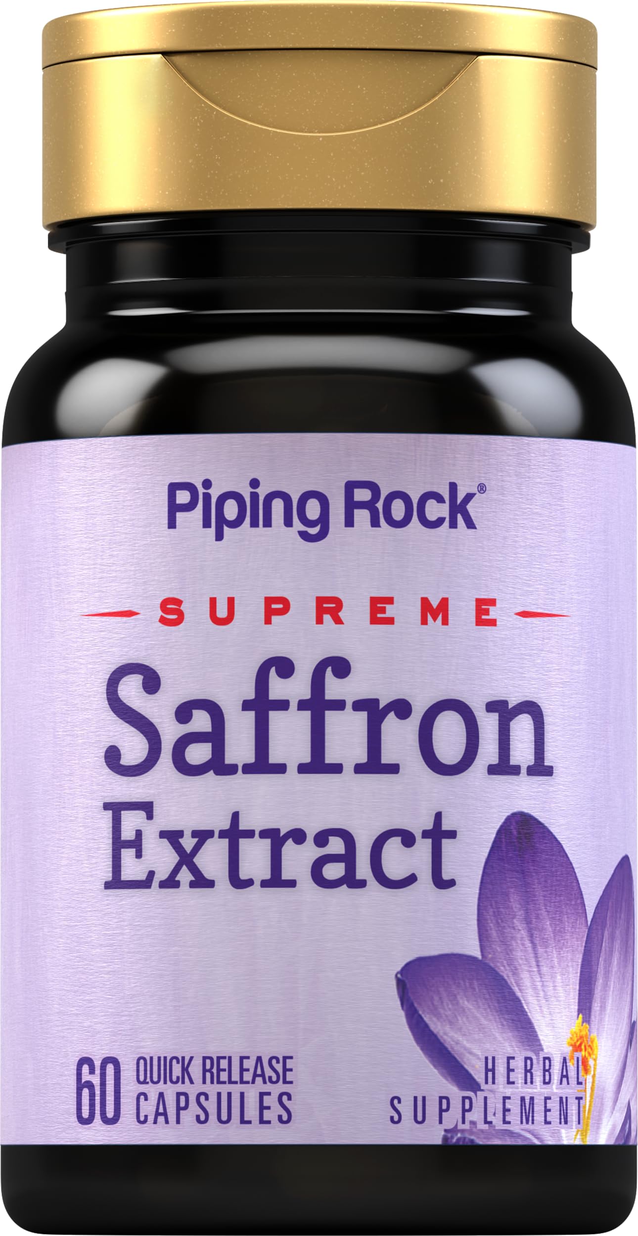 Piping Rock Ultimate Saffron Extract 88.5 mg, 60 Quick Release Capsules
