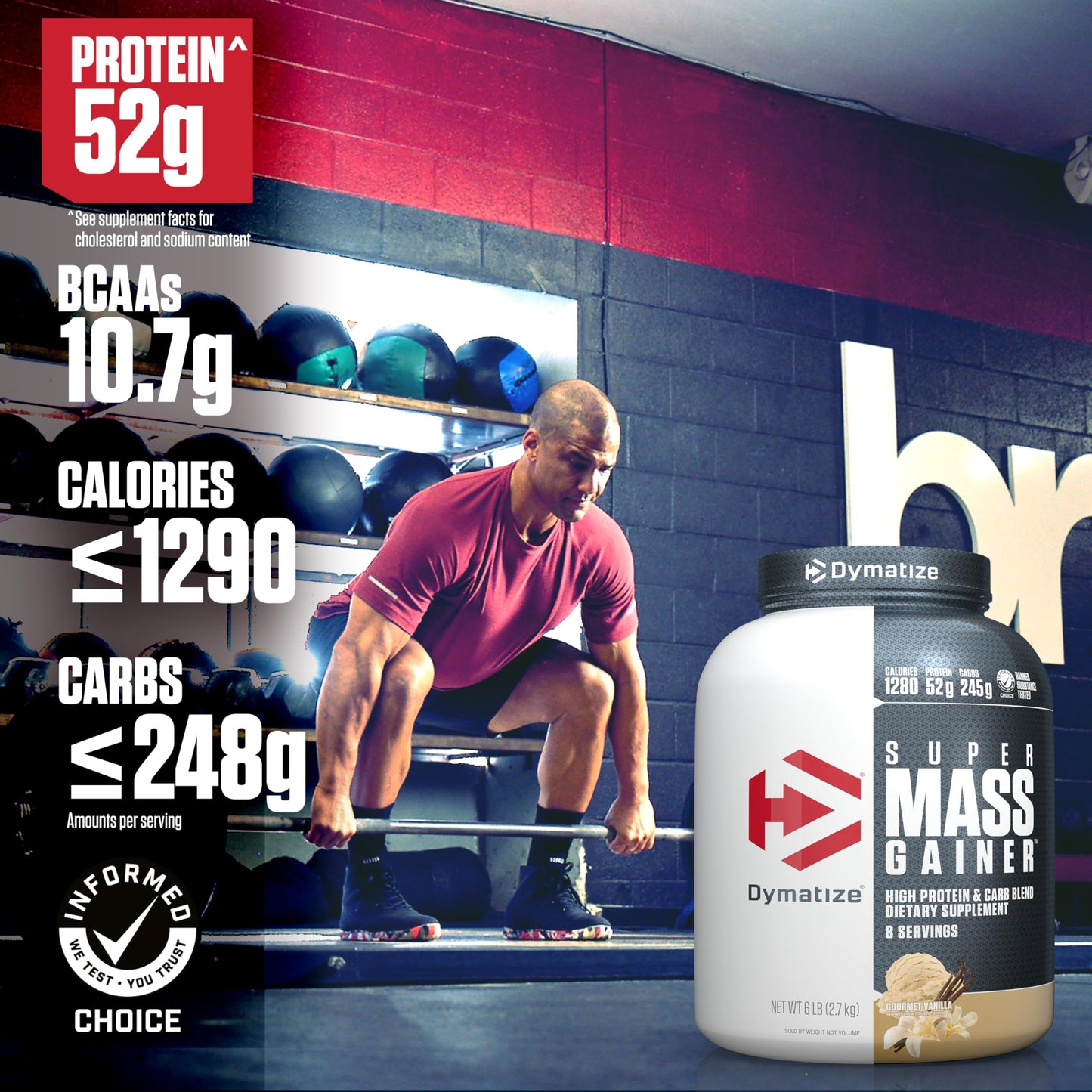 Dymatize Super Mass Gainer Protein Powder, Gourmet Vanilla, 96