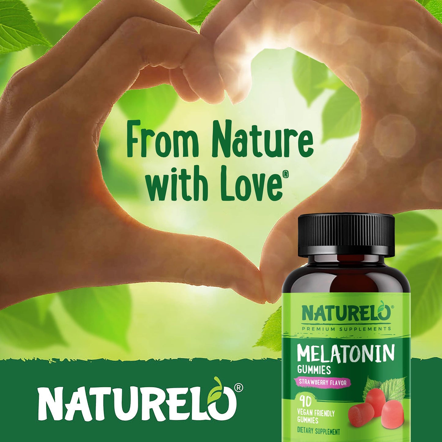 NATURELO Melatonin Gummies 90 Count