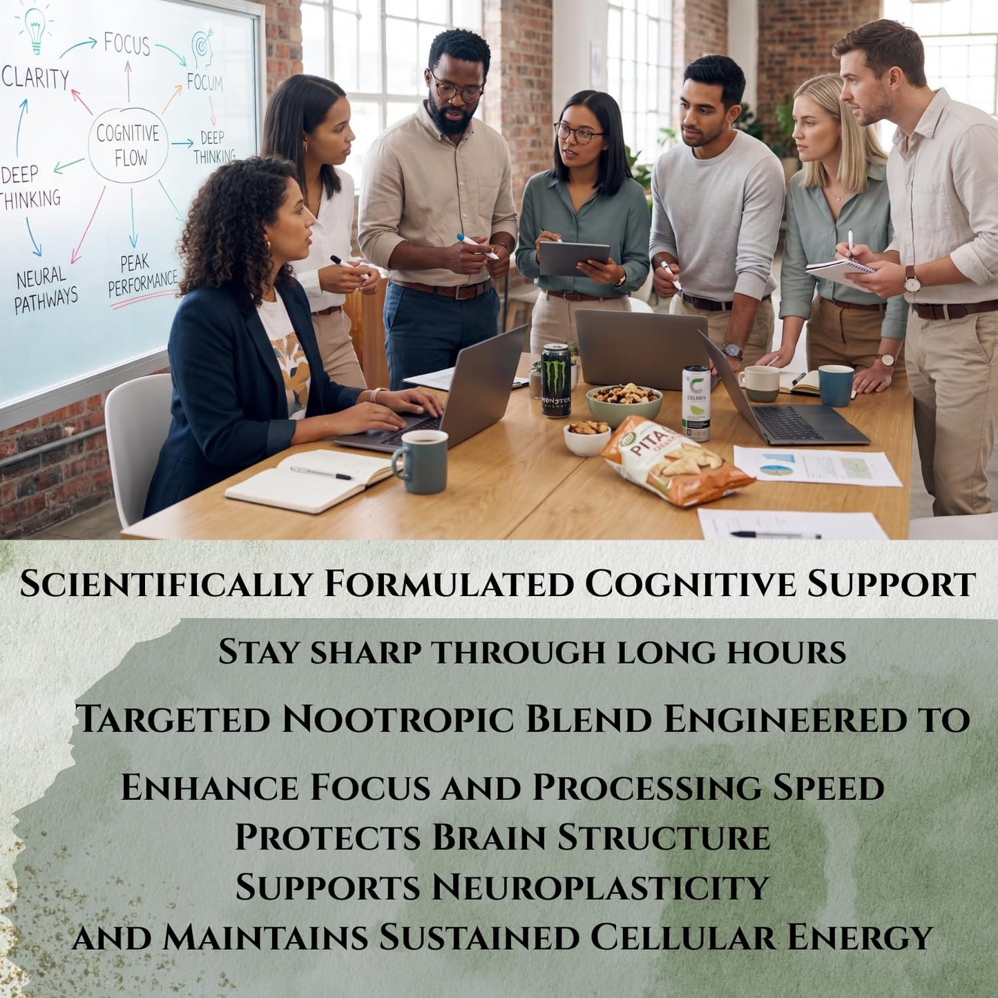 Pure Nature Wellness Co. Focus+Energy Nootropic Capsule, 60 Count