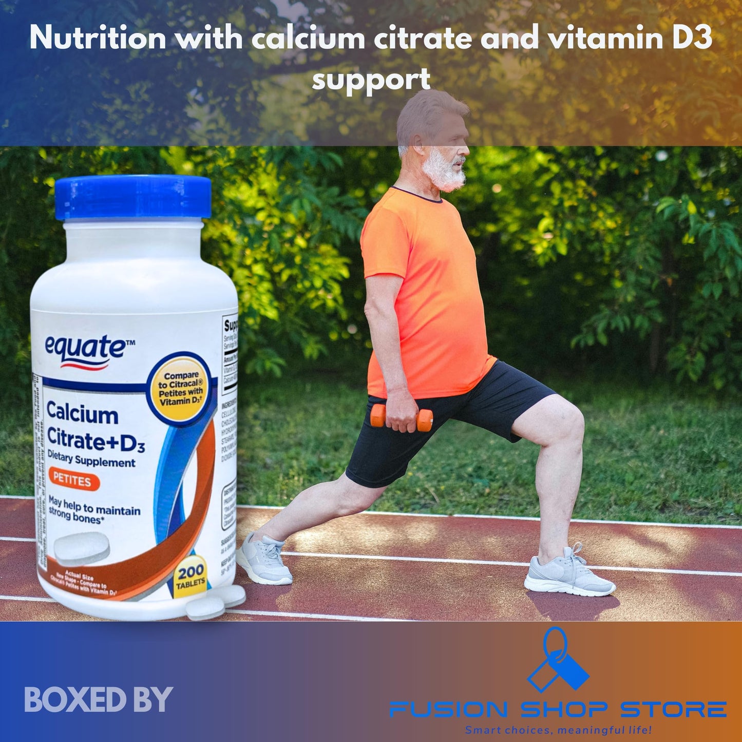 Fusion Shop Store Calcium Citrate Vitamin D3 200 Tablets