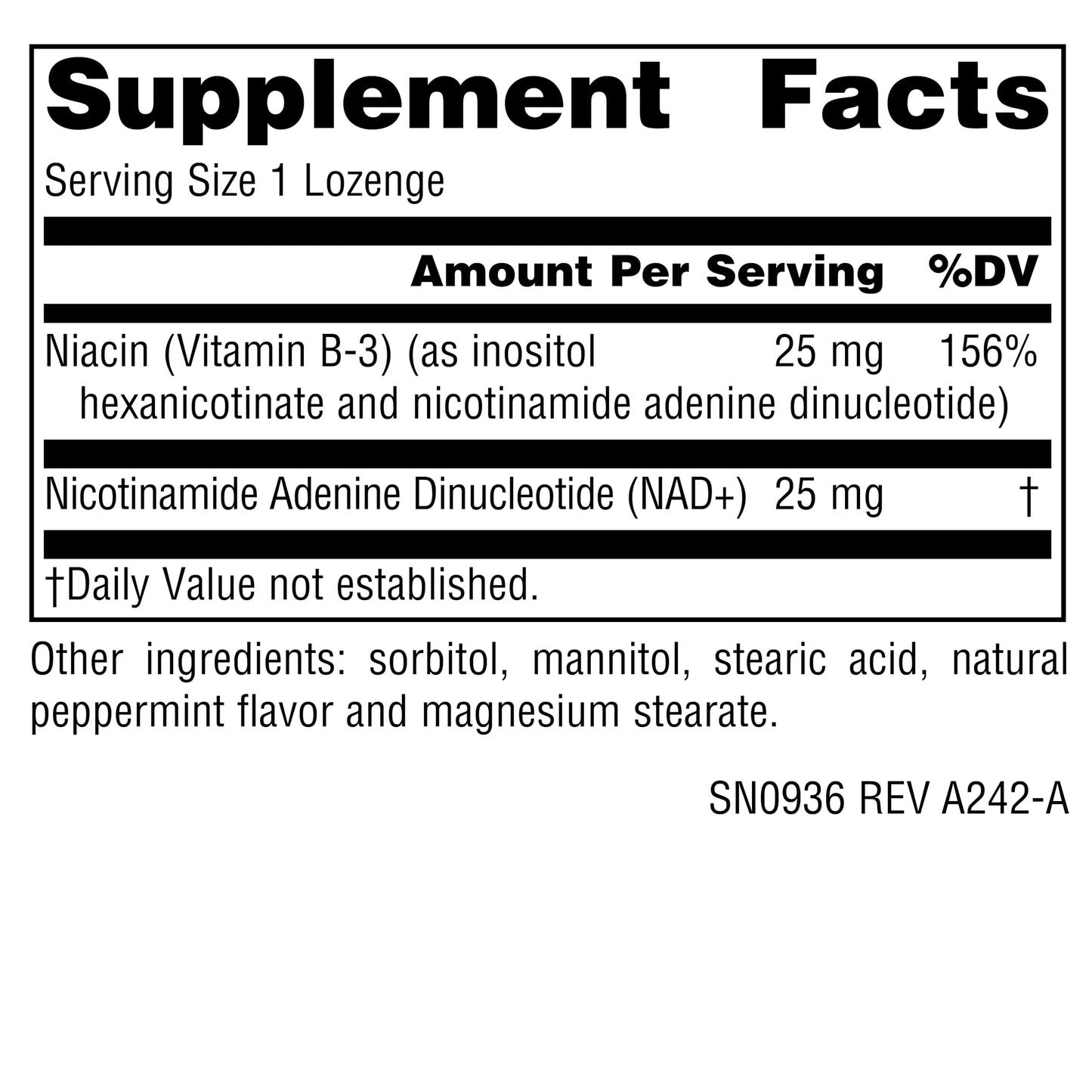 Source Naturals NAD+, Coenzymated B-3 25 mg Lozenges, 30 Count