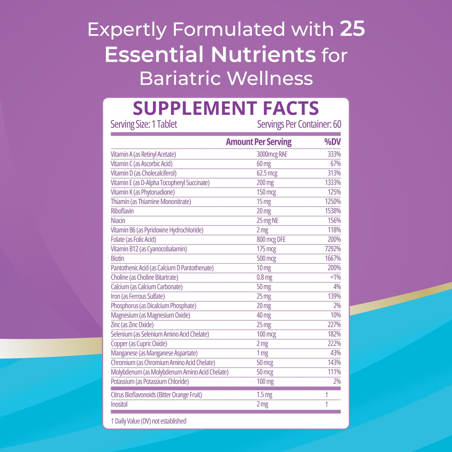 Bariatric Best Supplements High ADEK Bariatric Multivitamin, 60 Tablets