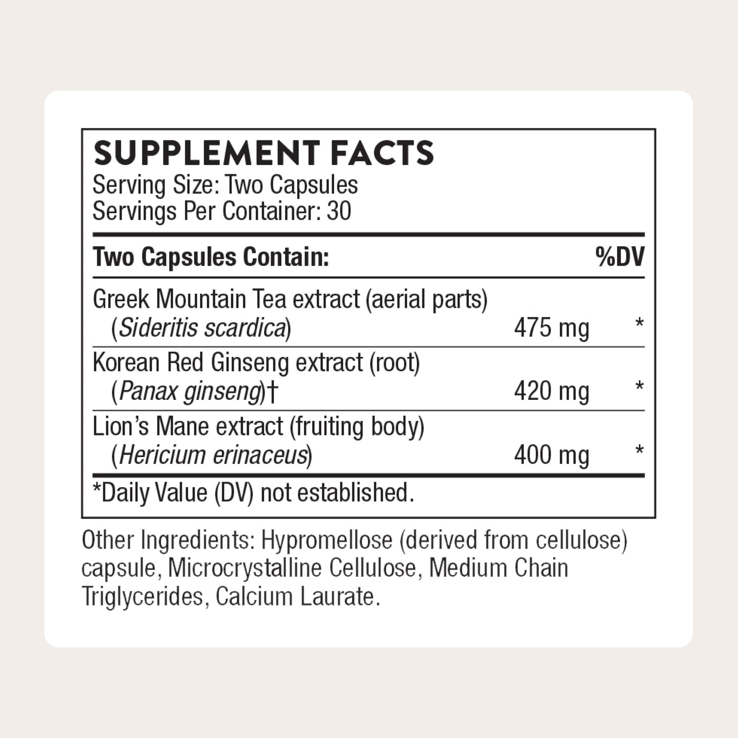 THORNE Ginseng Plus 60 Capsules