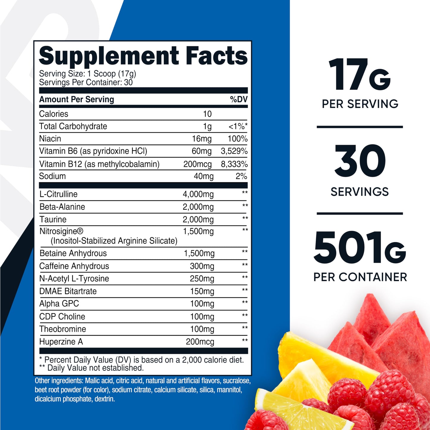 Nutricost Pre-X Xtreme Pre-Workout Complex Powder, Fruit Punch, 16.2 oz