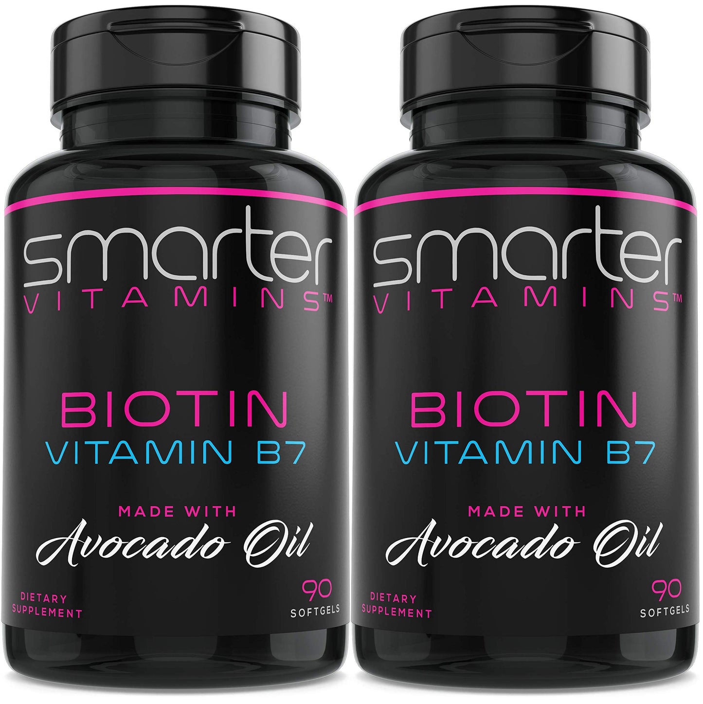 SmarterVitamins Biotin 5000mcg Vitamin B7 Non-GMO Avocado Oil Softgels 180