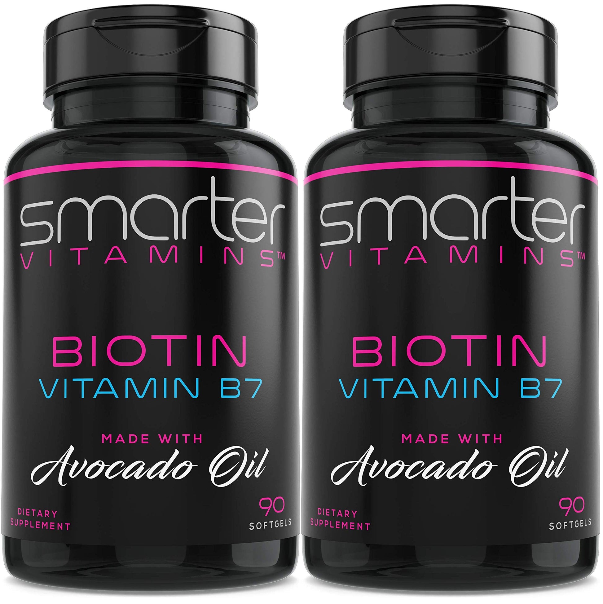 SmarterVitamins Biotin 5000mcg Vitamin B7 Non-GMO Avocado Oil Softgels 180