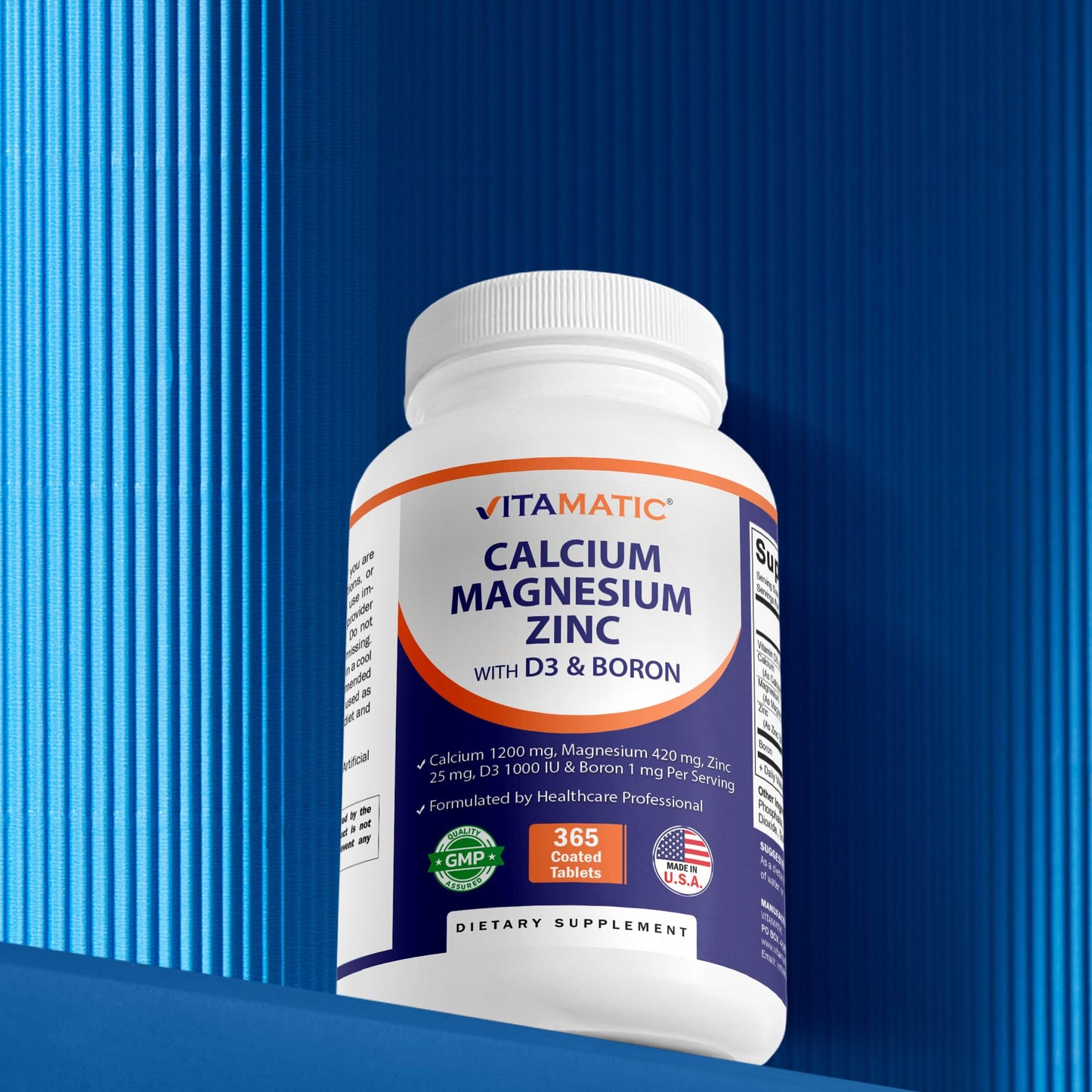 Vitamatic Calcium Magnesium Zinc D3 Boron Tablets, 730 Count