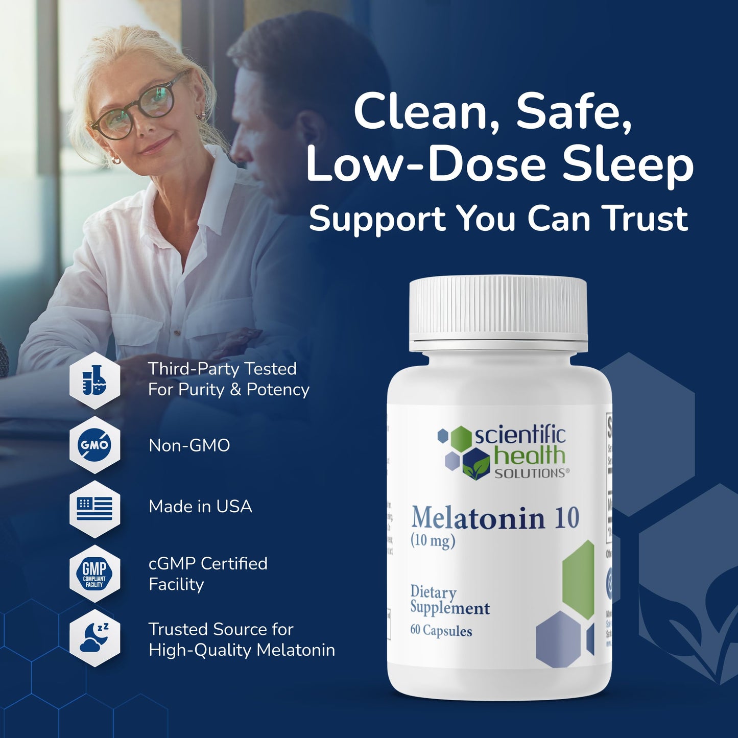 Scientific Health Solutions Melatonin 10mg High Dose Sleep Aid Capsules, 120