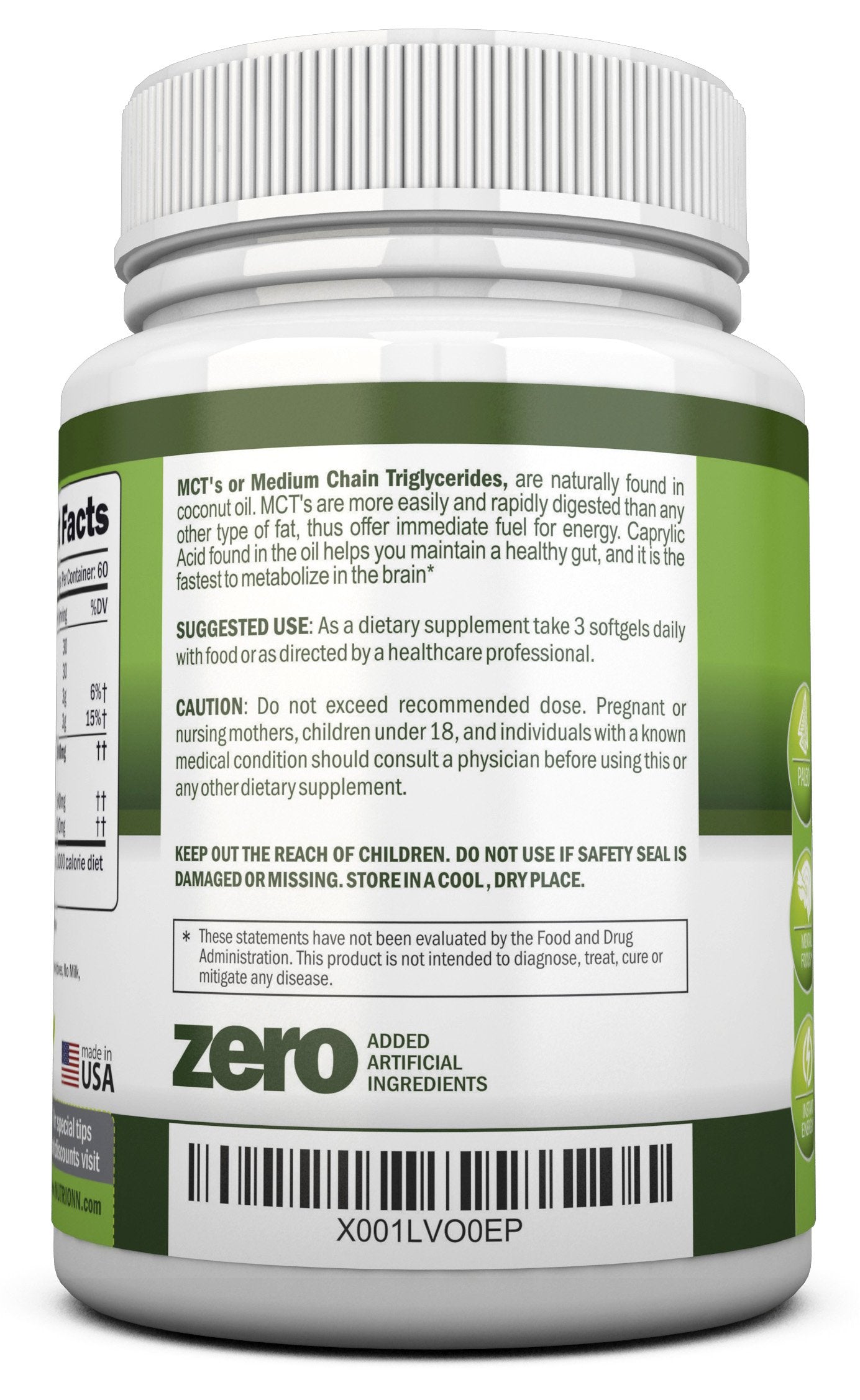NutriONN MCT Oil 180 Softgels