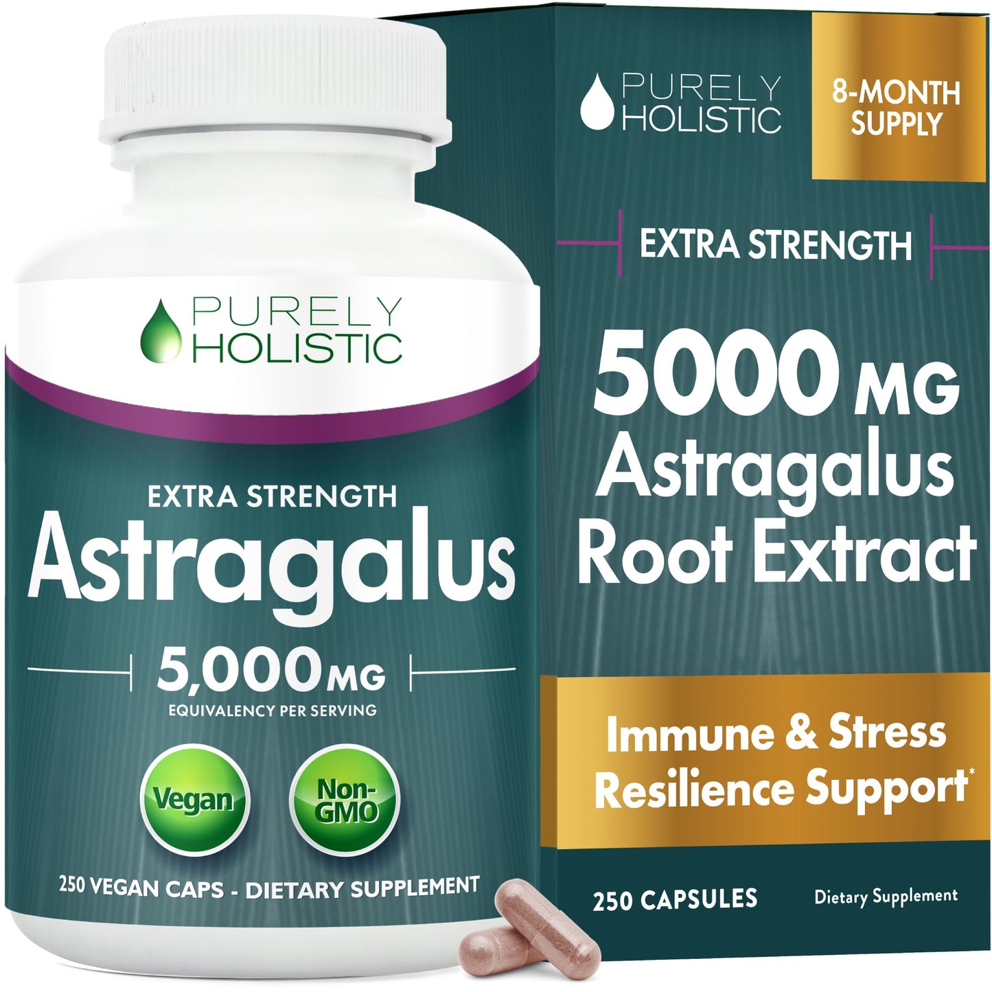 Purely Holistic Astragalus Root Capsules 250