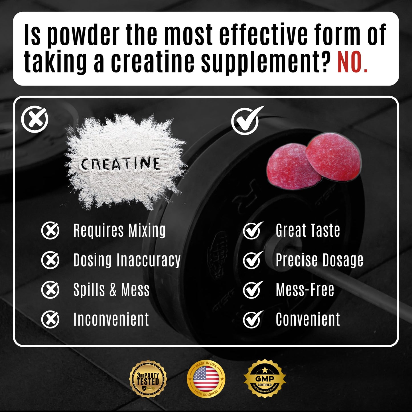 Ekkovision Creatine Monohydrate Gummies, 60 Count