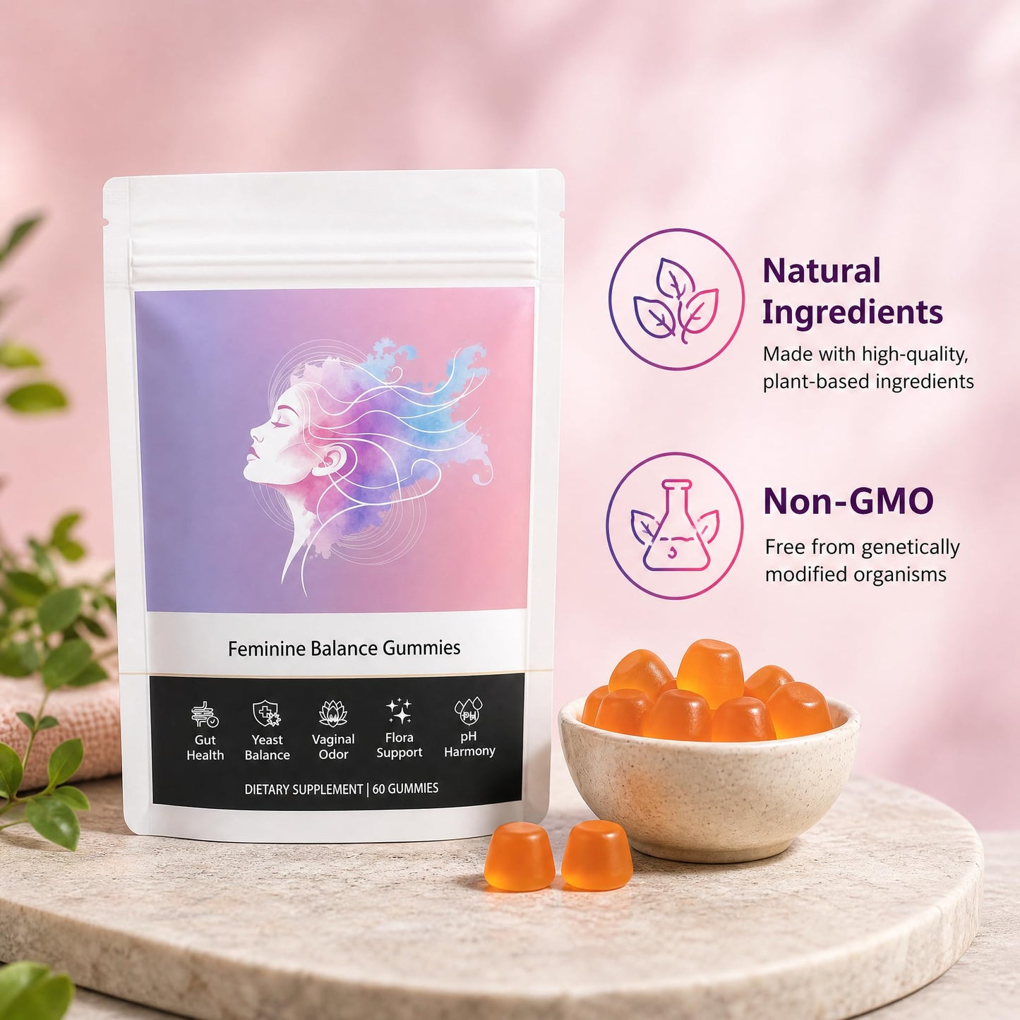Umizze Feminine Balance Gummy, 60 Count