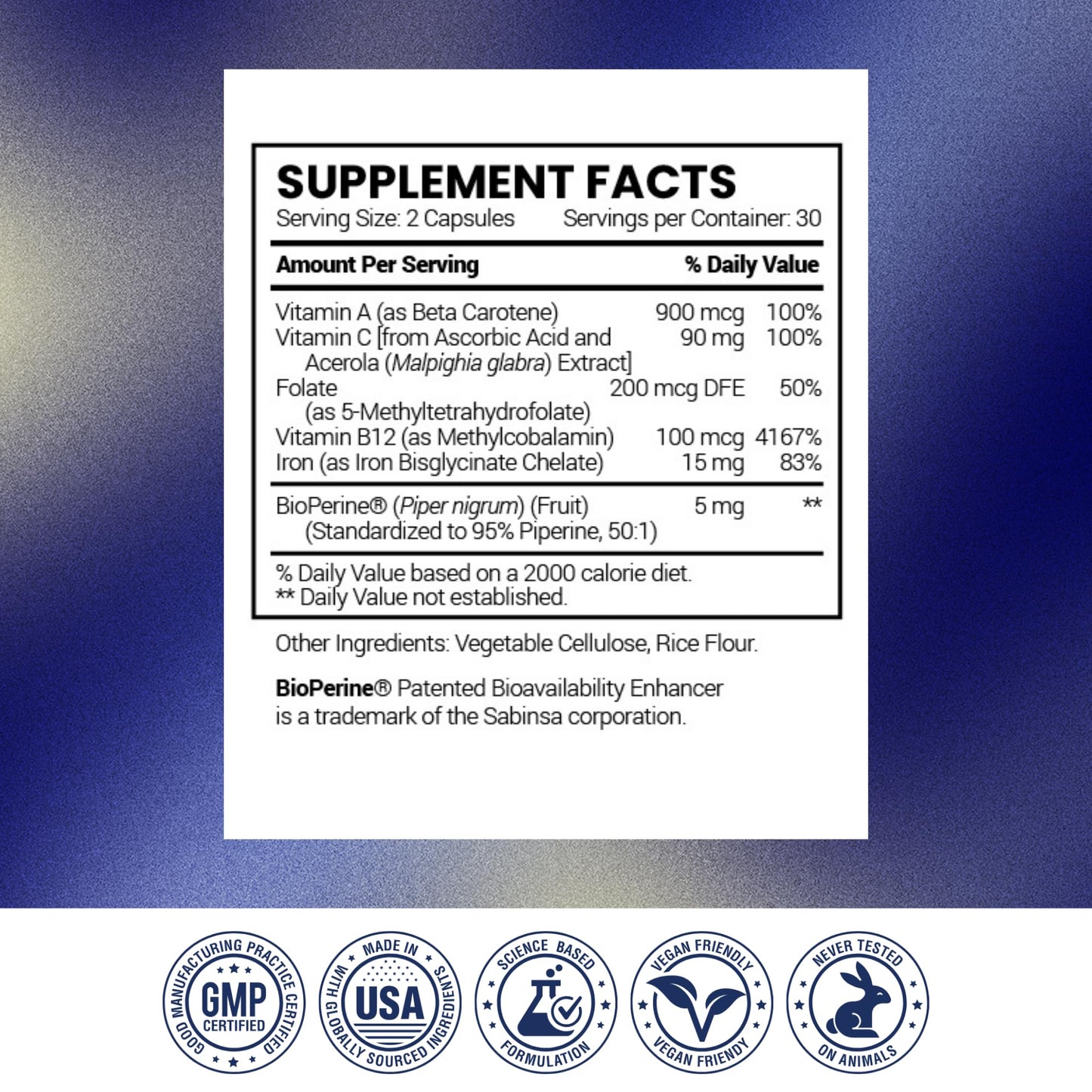 Research Verified Anemitrax 6-in-1 Complete Blood Builder - Iron Bisglycinate with Vitamin C, B12, Folate & BioPerine for Max Absorption - 180 Vegan Capsules