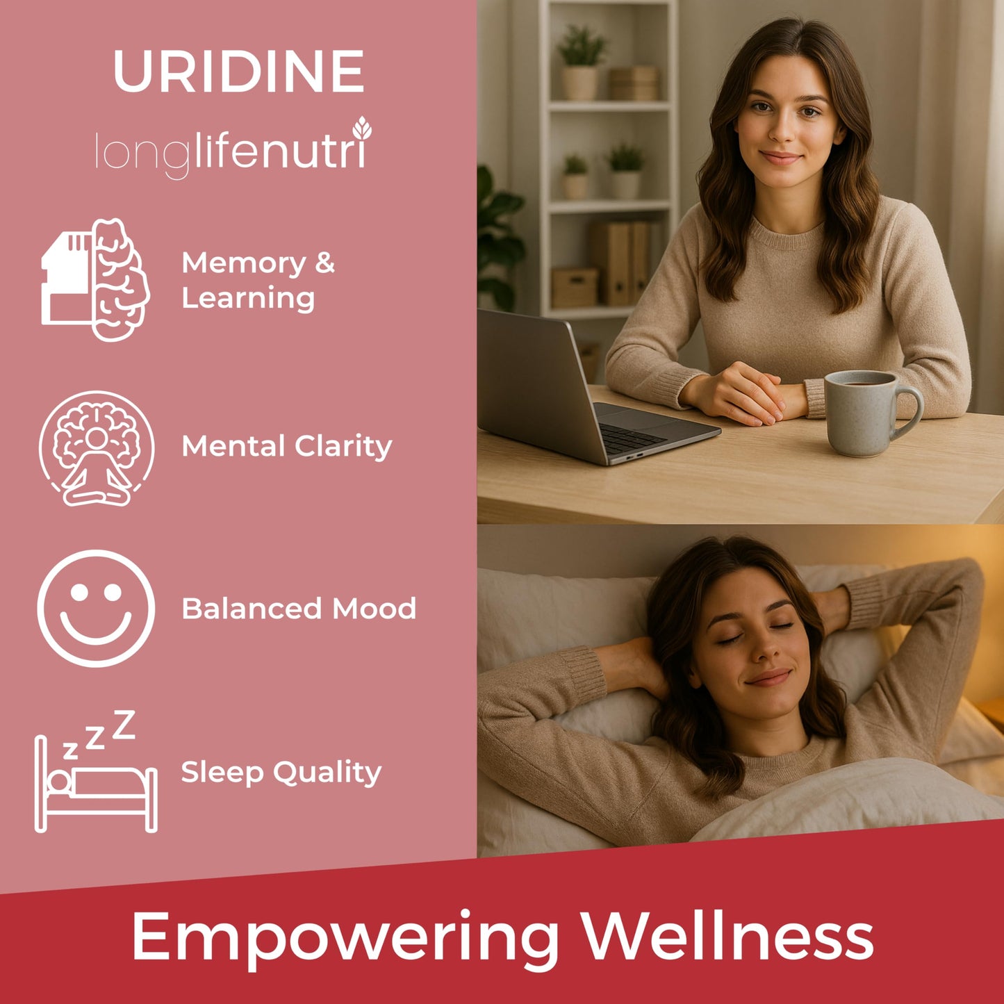 LongLifeNutri Uridine Monophosphate 300mg Capsule, 120 Vegetarian Capsules