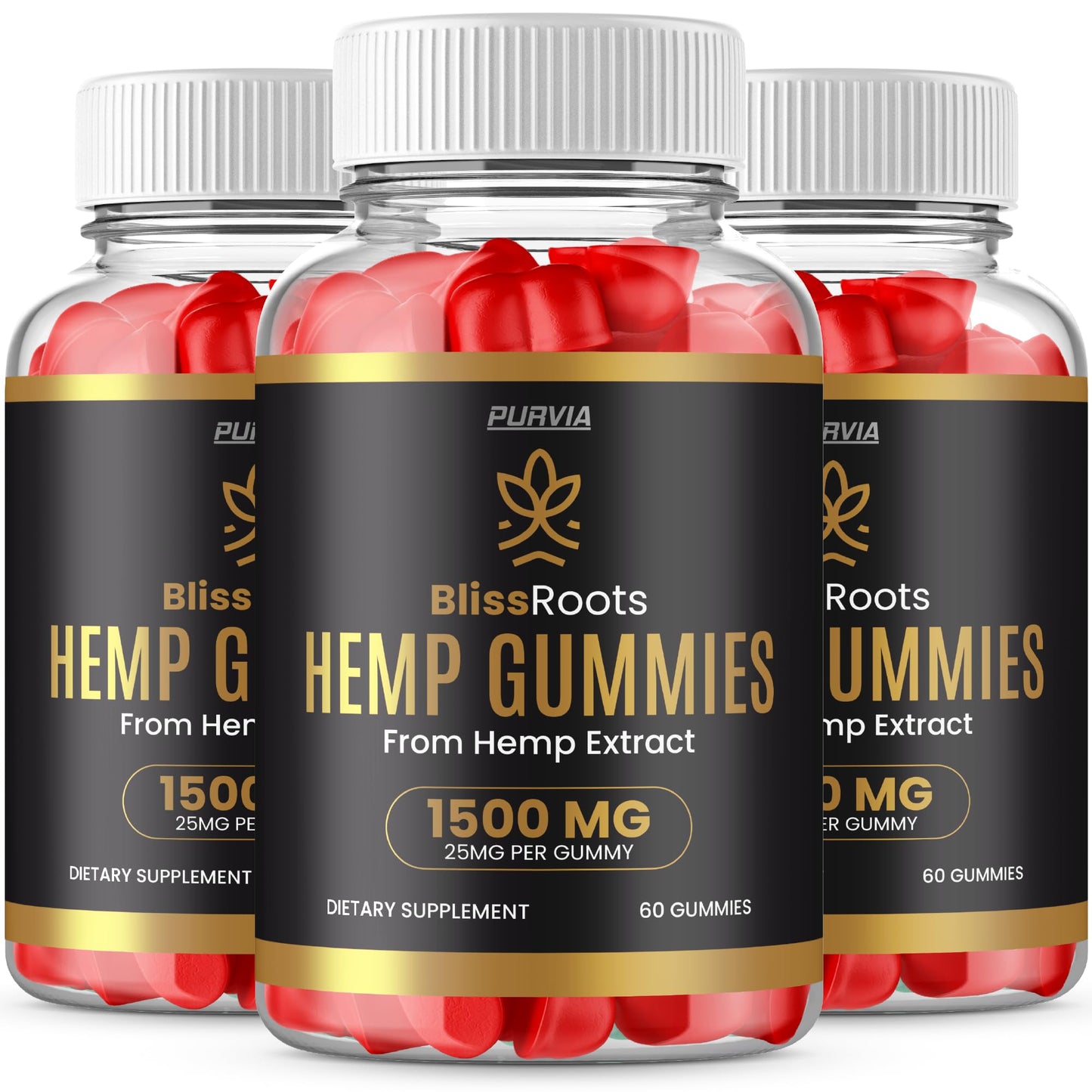 Purvia Bliss Roots Hemp Gummies 180-Count