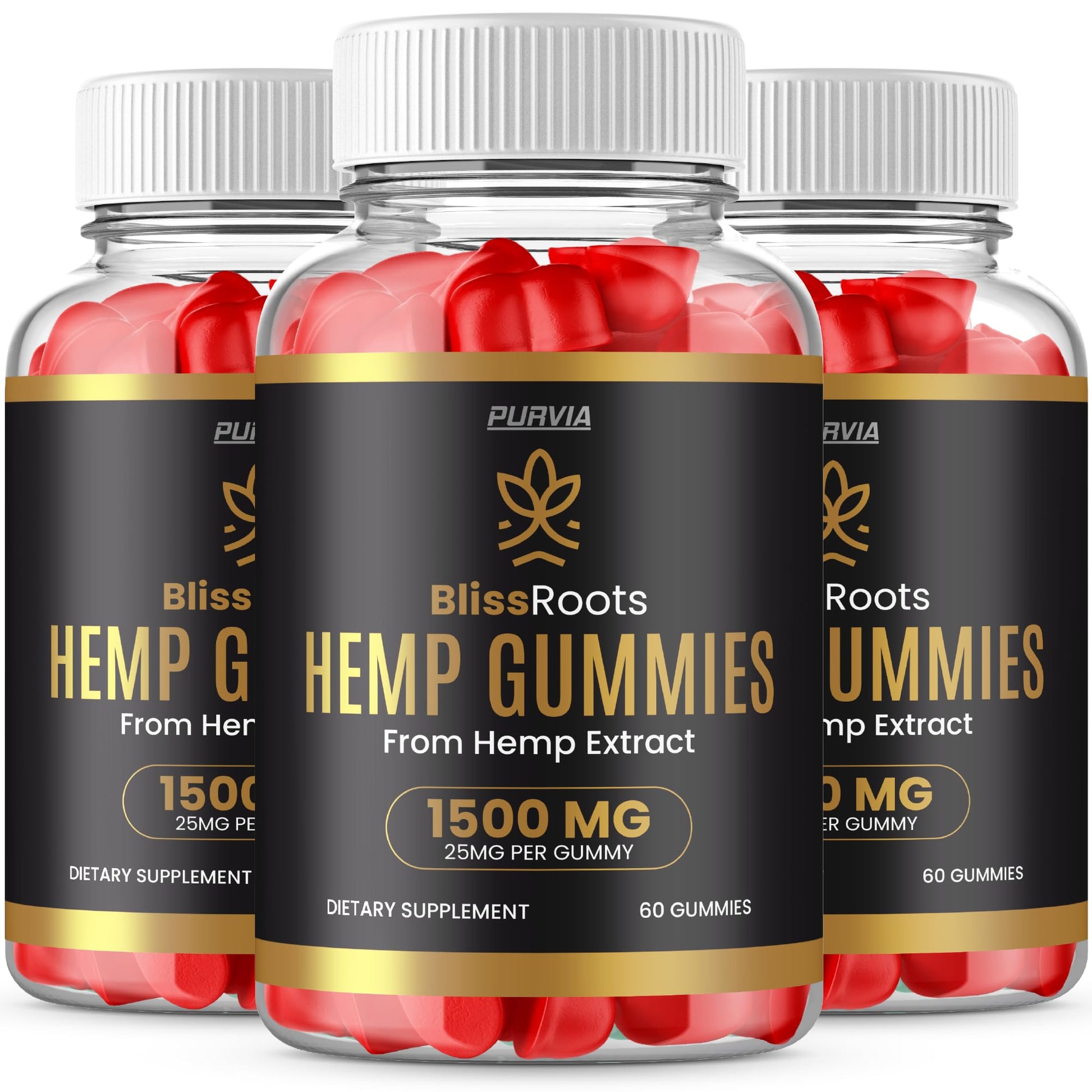 Purvia Bliss Roots Hemp Gummies 180-Count