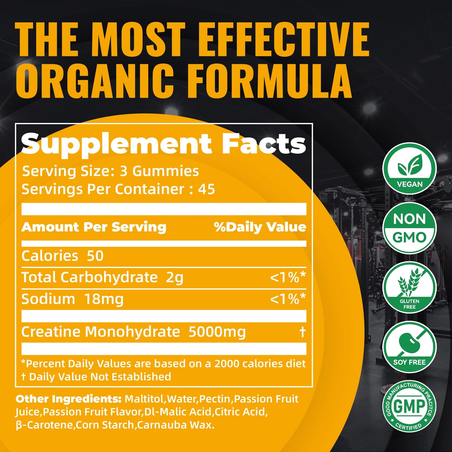 Natures Aid Creatine Monohydrate Gummies 135 Count
